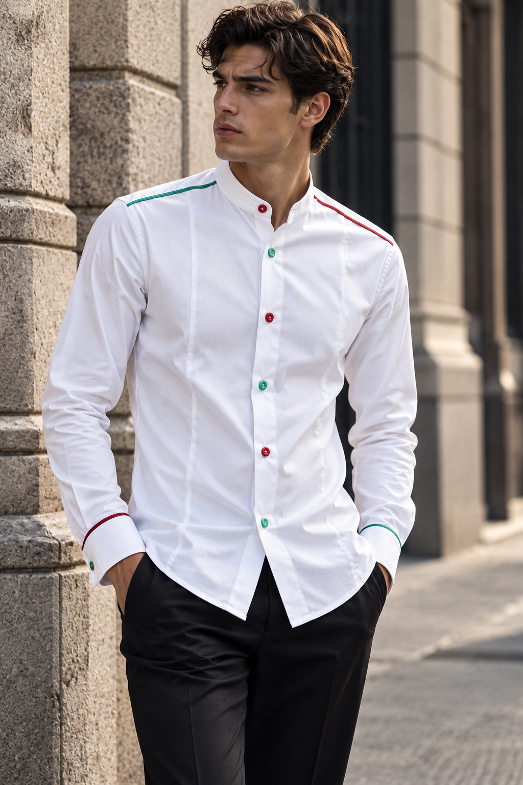 Camicia BEATLES -White/Red-Green CC