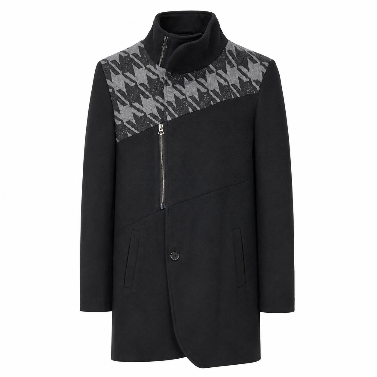 Cappotto Crowe Black Chest Gray Black