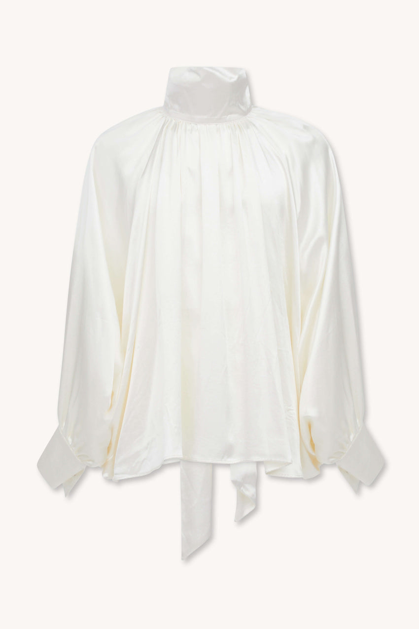 Chemise Satin Col Mont Foulard