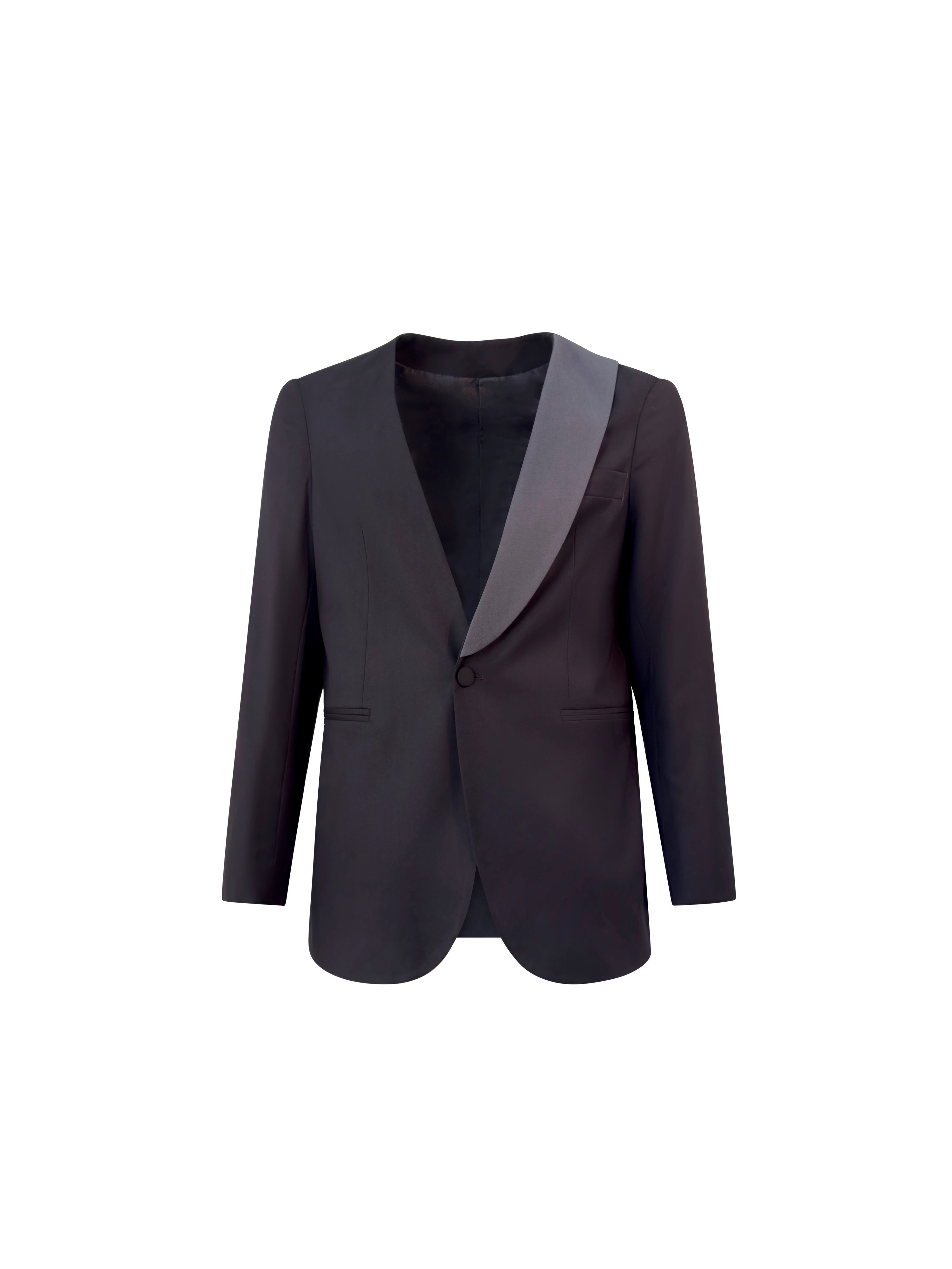 Giacca Sin Cuello Ghali Negra y Gris