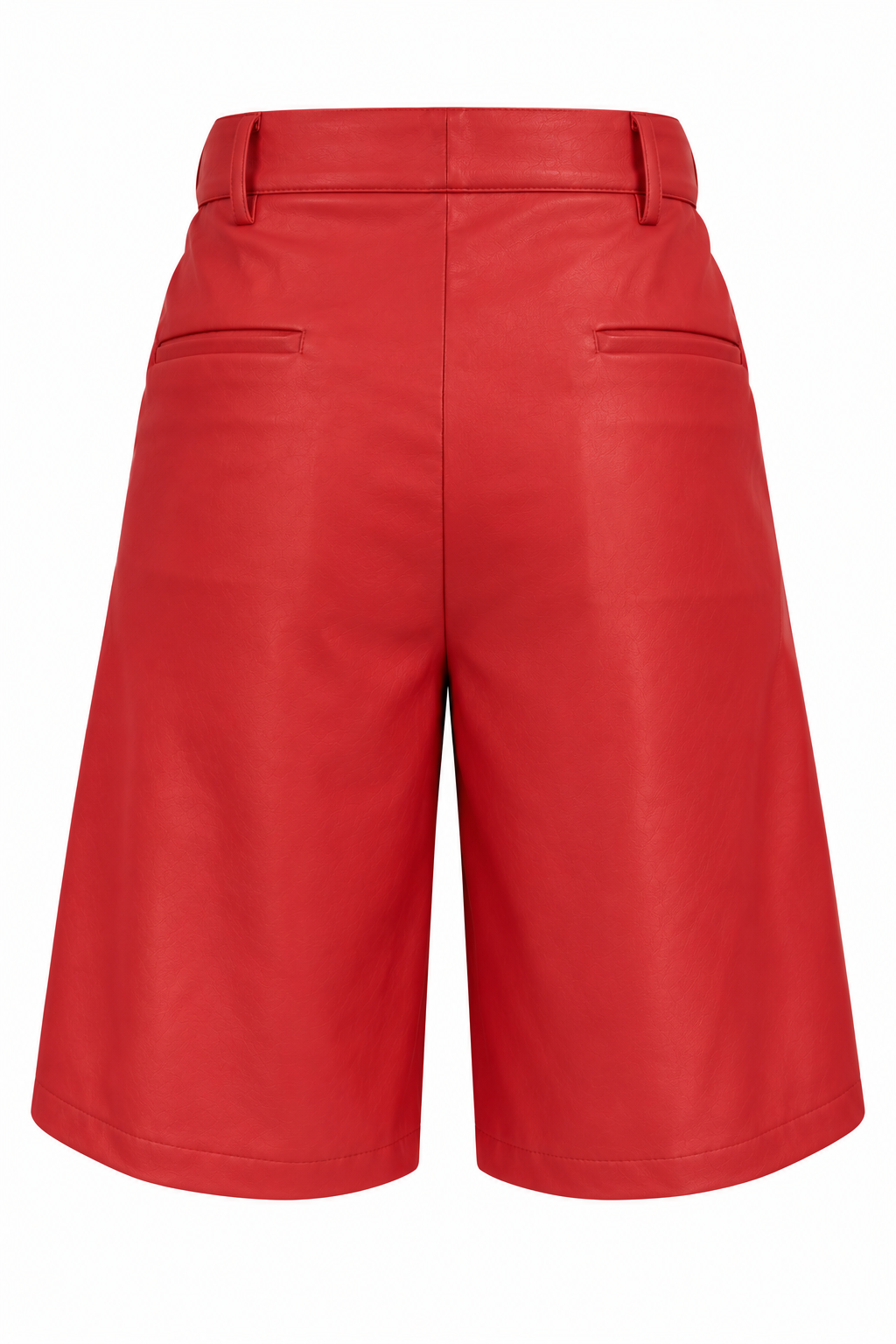 Bermuda Ecopelle Piegone Rosso