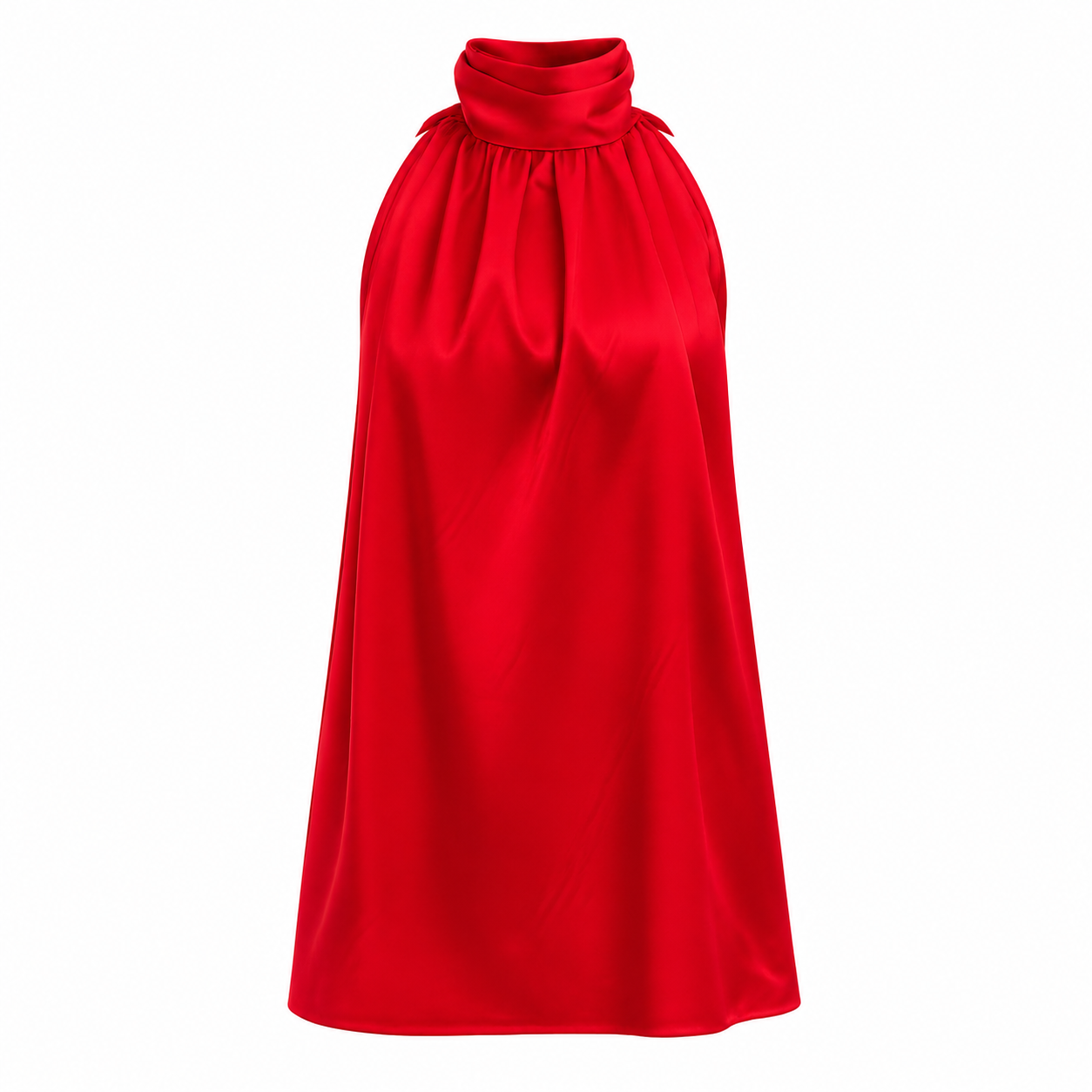 Camicia Collo Alto Giromanica Rossa Raso