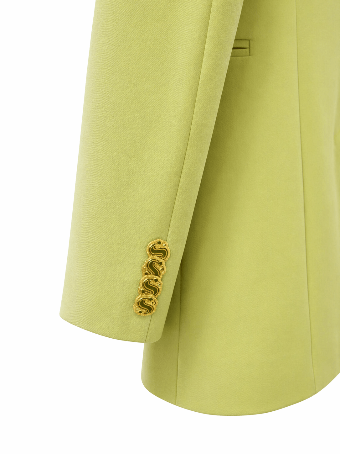 Veste monopetto à revers en pointe verte
