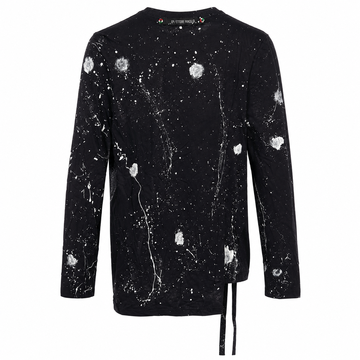 Maglia Nera con Lacci Pittura Bianca