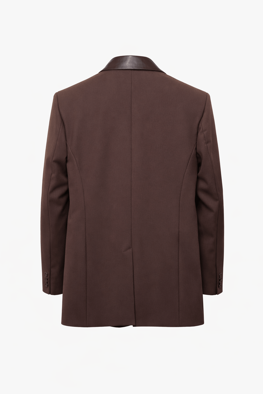 Giacca Monopetto Marrone Inserto ecopelle