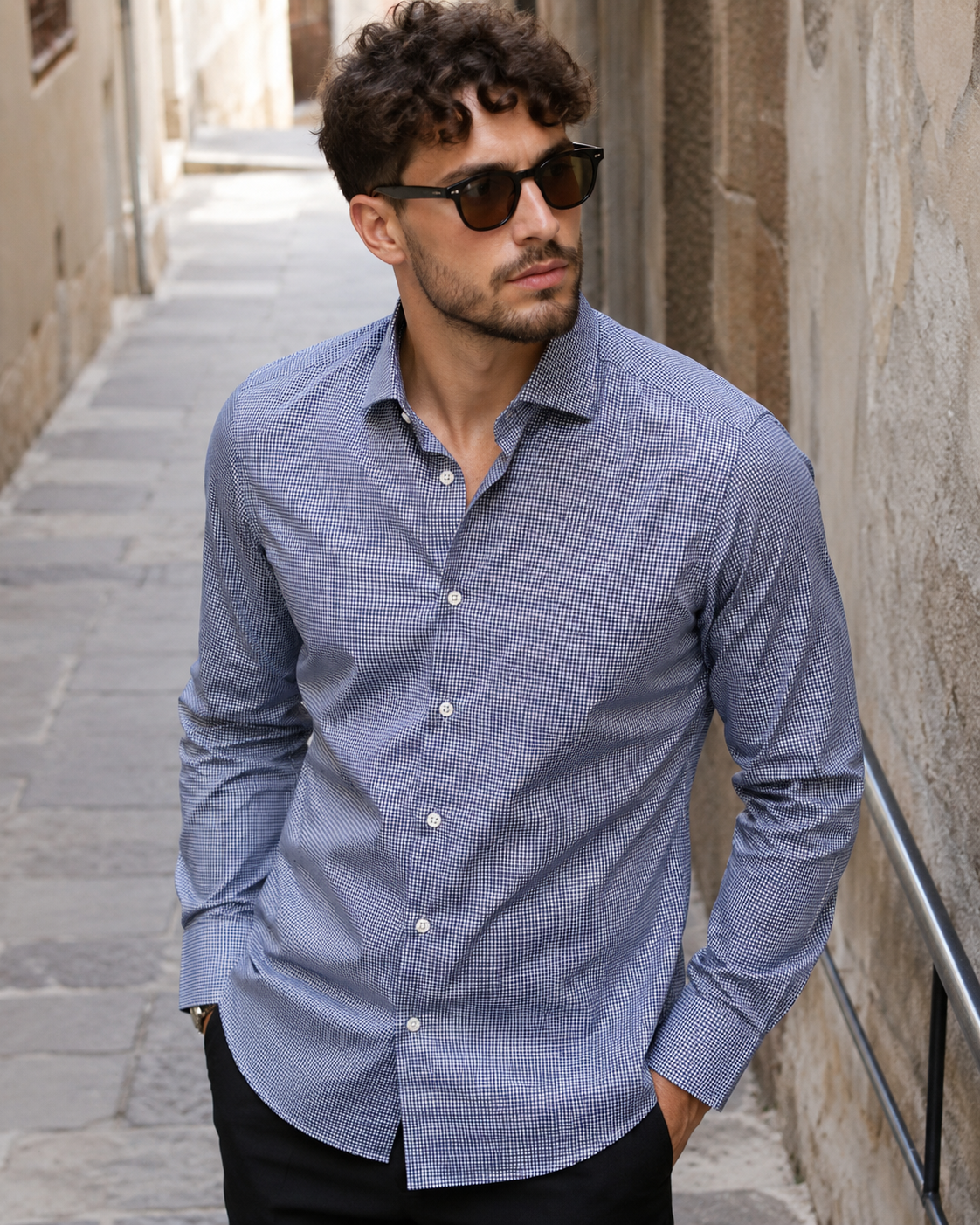 Chemise WHITESNAKE - Bleu Sel et Poivre