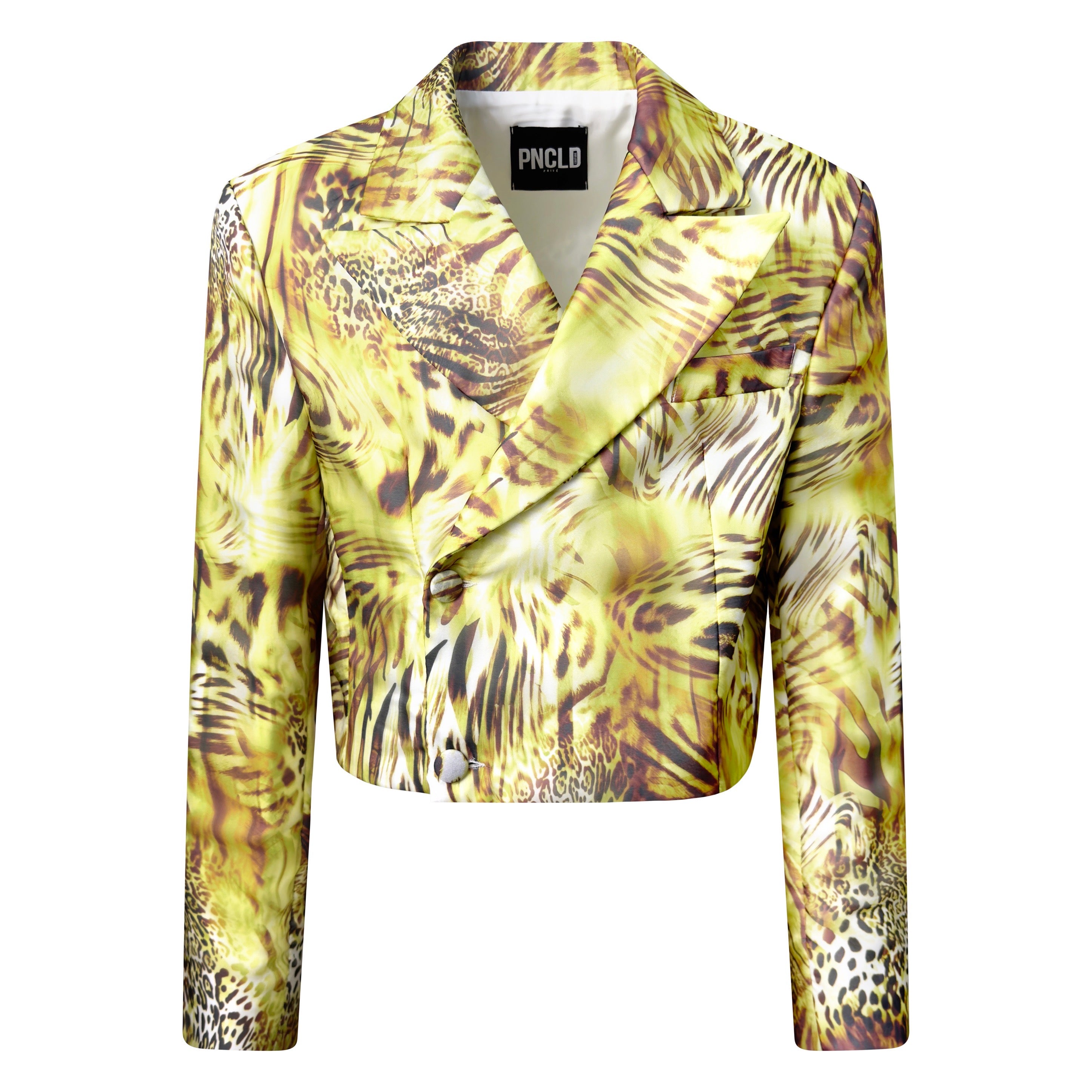 酸綠色動物紋波麗羅外套