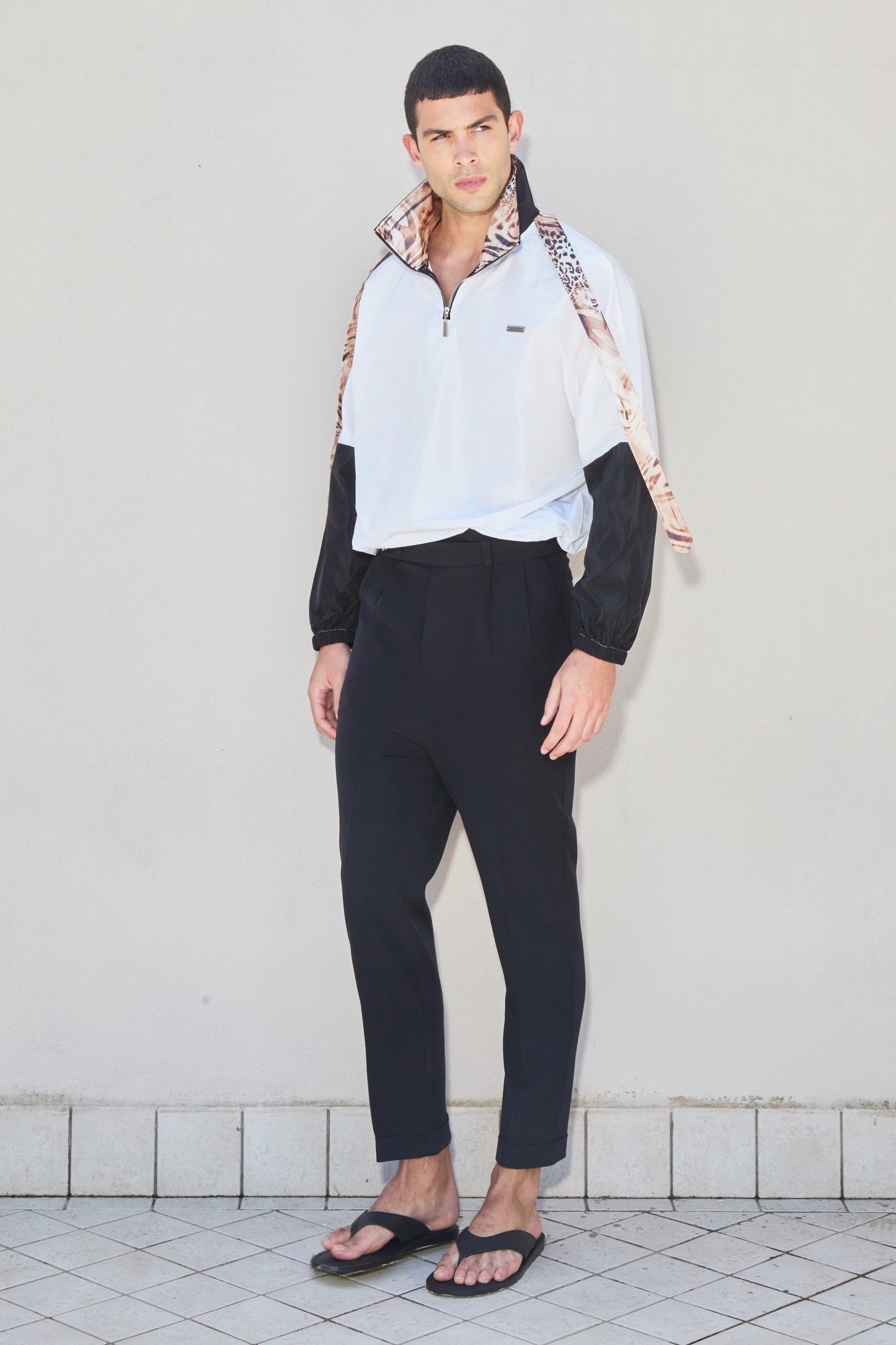 Felpa Nylon Animalier con Zip