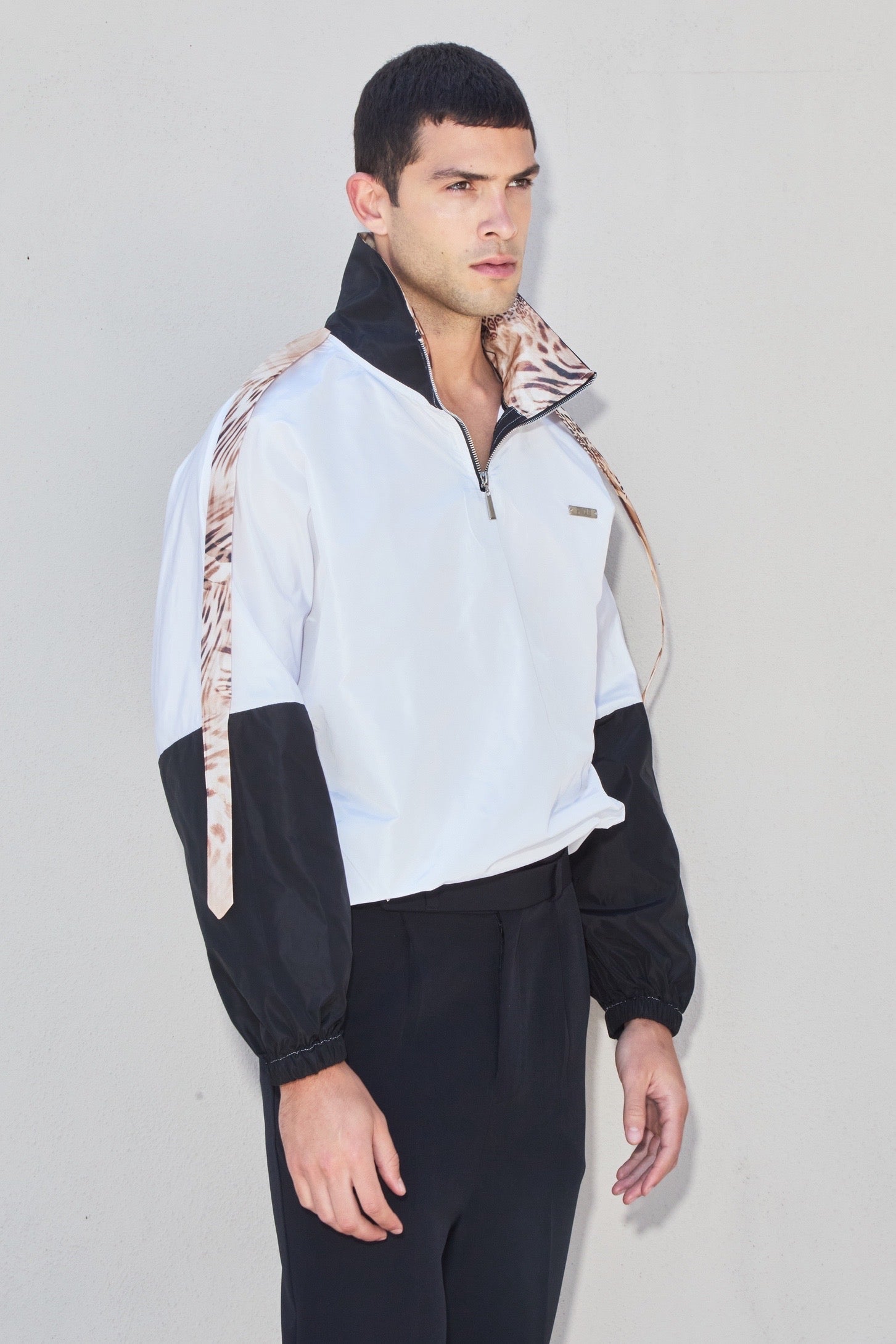 Felpa Nylon Animalier con Zip