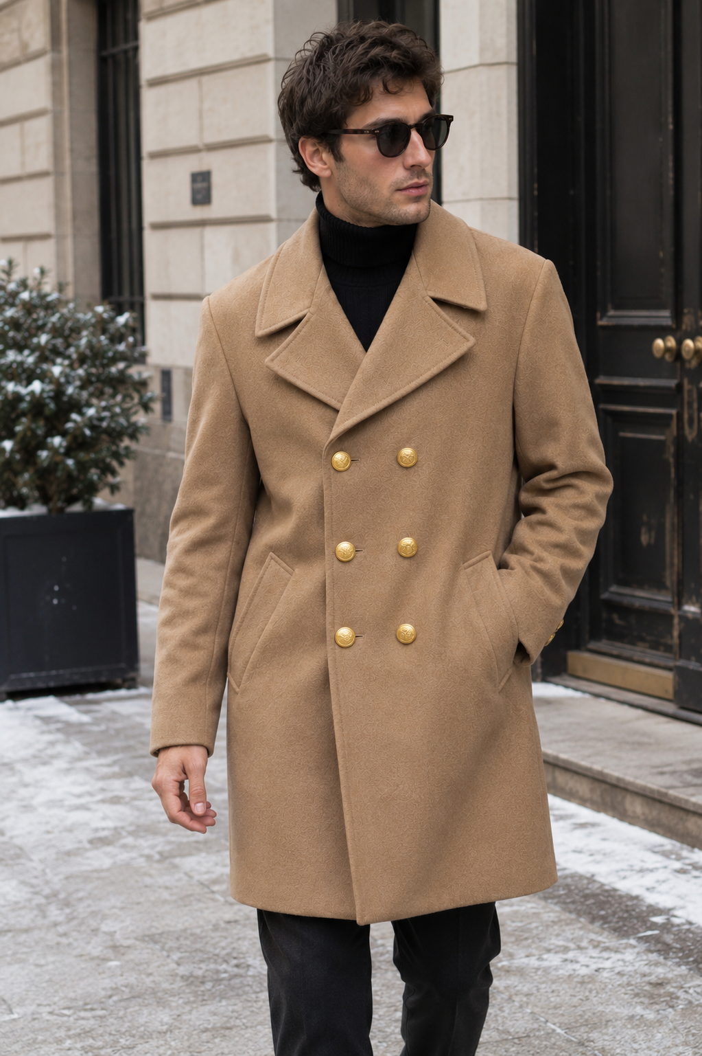 Cappotto Deep Beige Gold Buttons