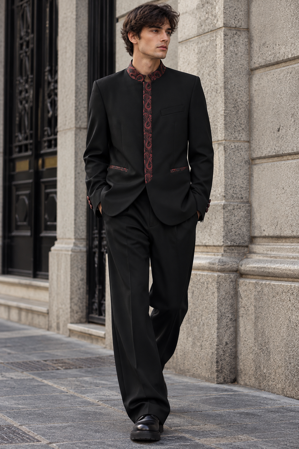 Giacca GENESIS - Black/Red Baroque