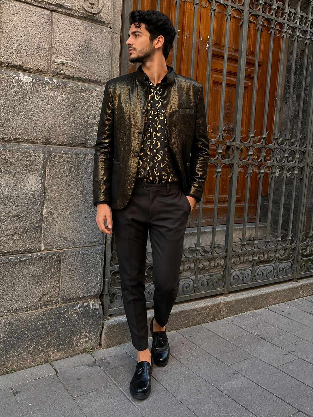 Coreanische Jacke Genesis Samt Gold