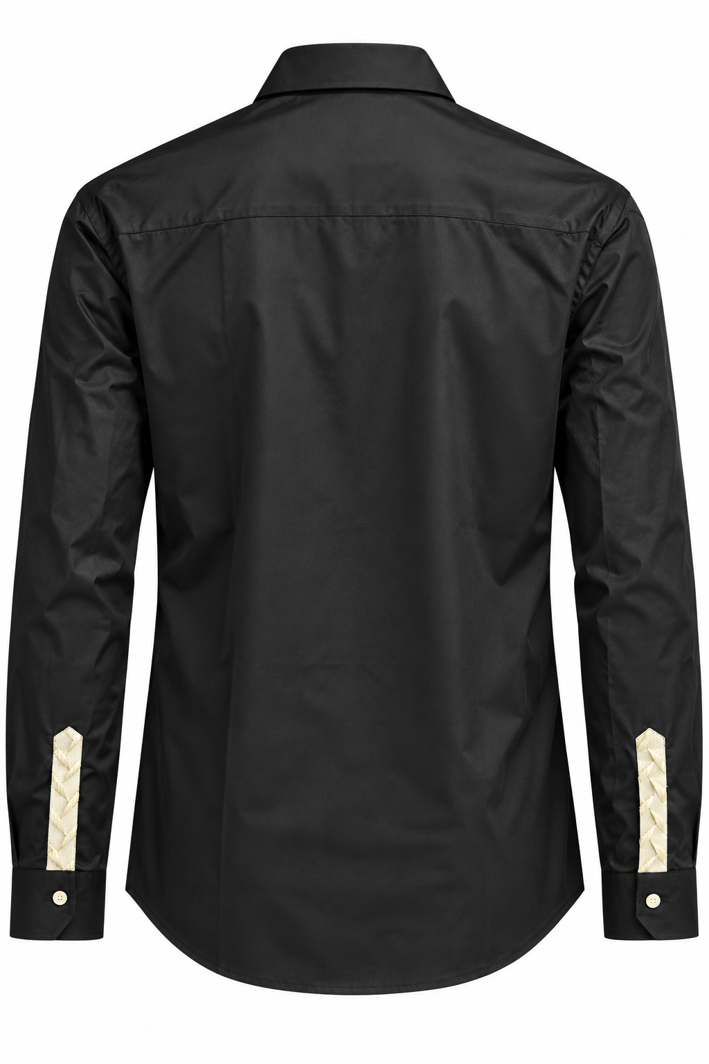 LENNOX Shirt - Black/White Herringbone Buttons CN