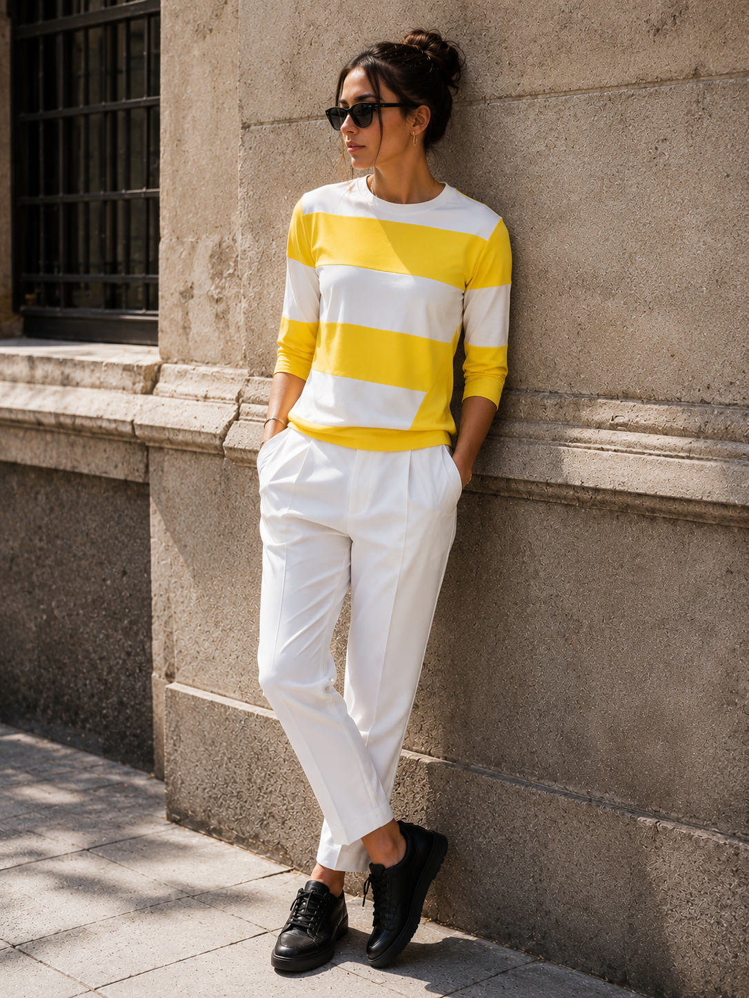 Felpa Imagination Bicolore Giallo e Bianco