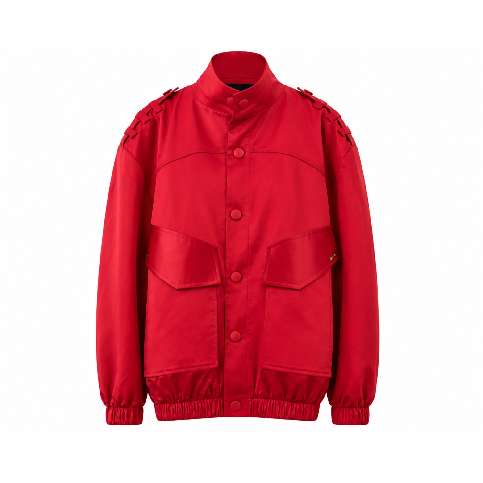 Bomber en satin rouge
