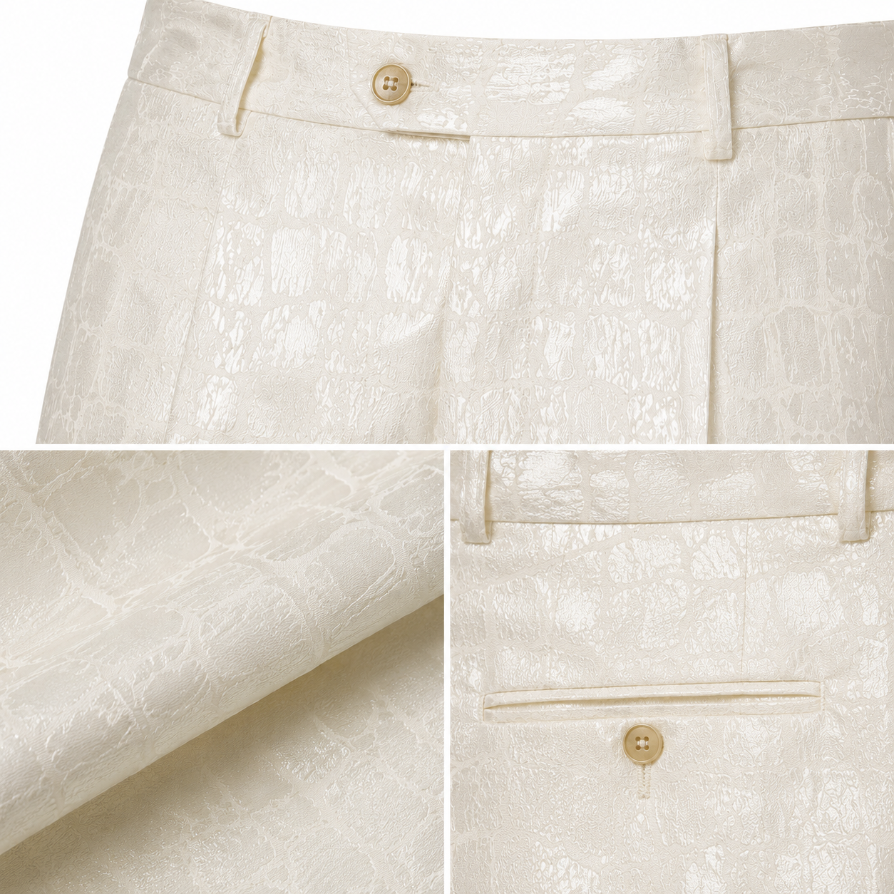 Pantalone White Hammered