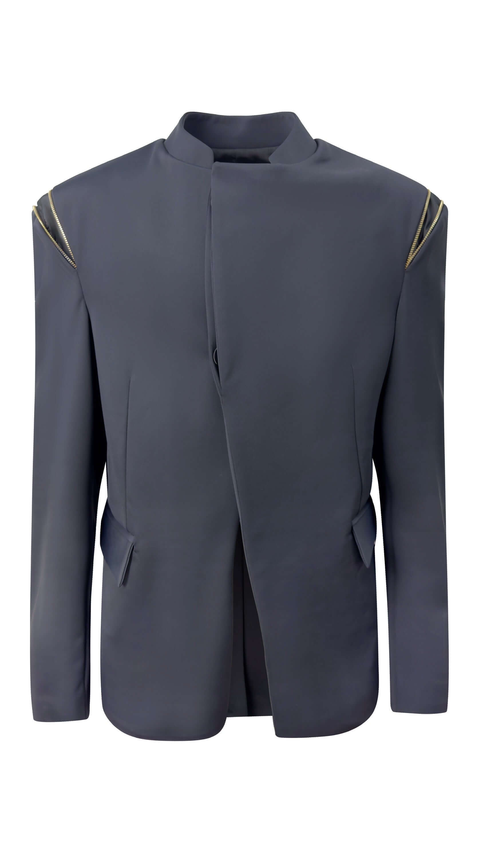 Giacca Coreana Negra con Cremallera