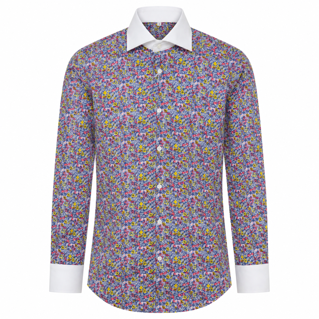 Camicia WHITESNAKE - Yellow/Pink Flowers White Neck