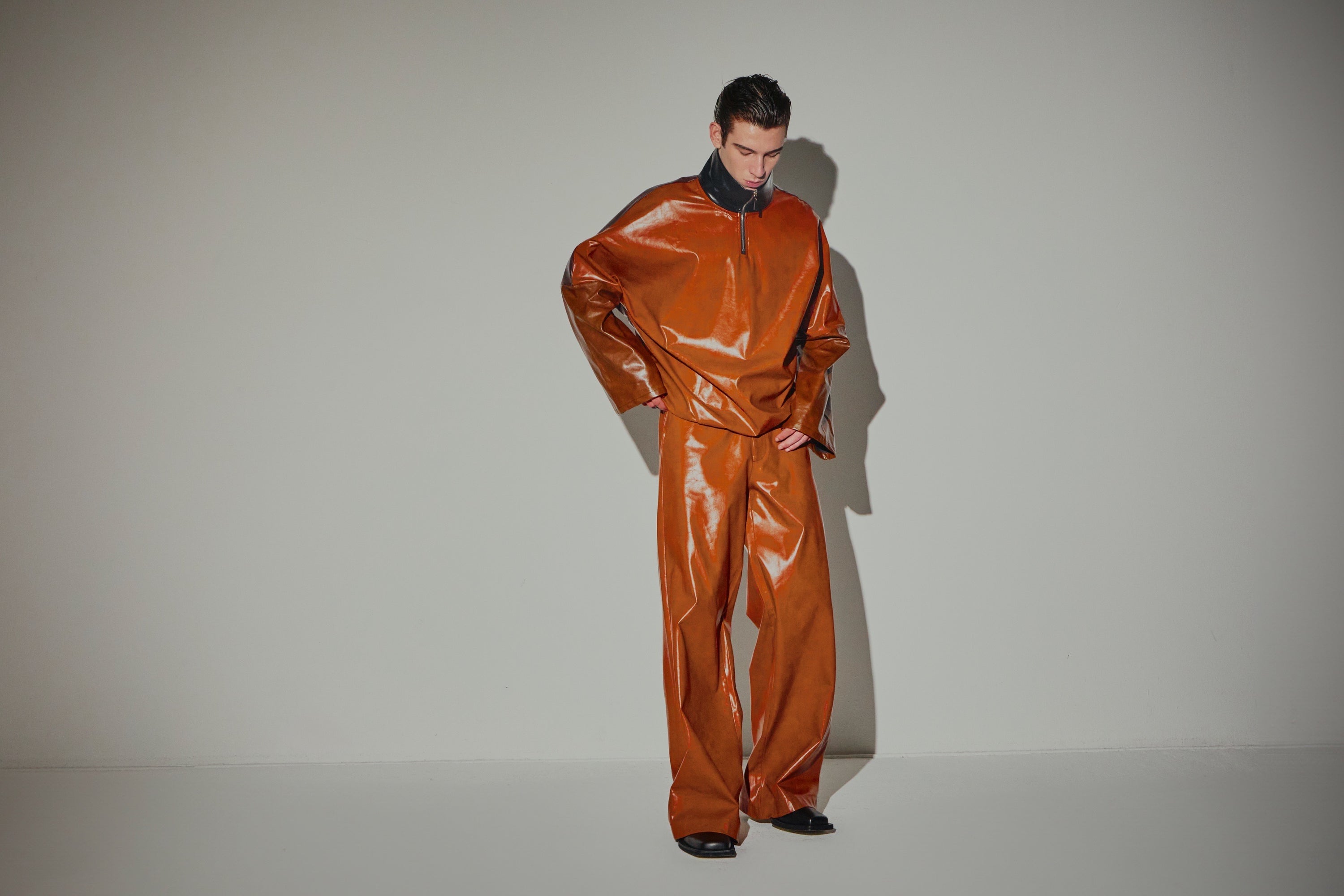 Palazzo-Hose aus Kamel-Ecopelle