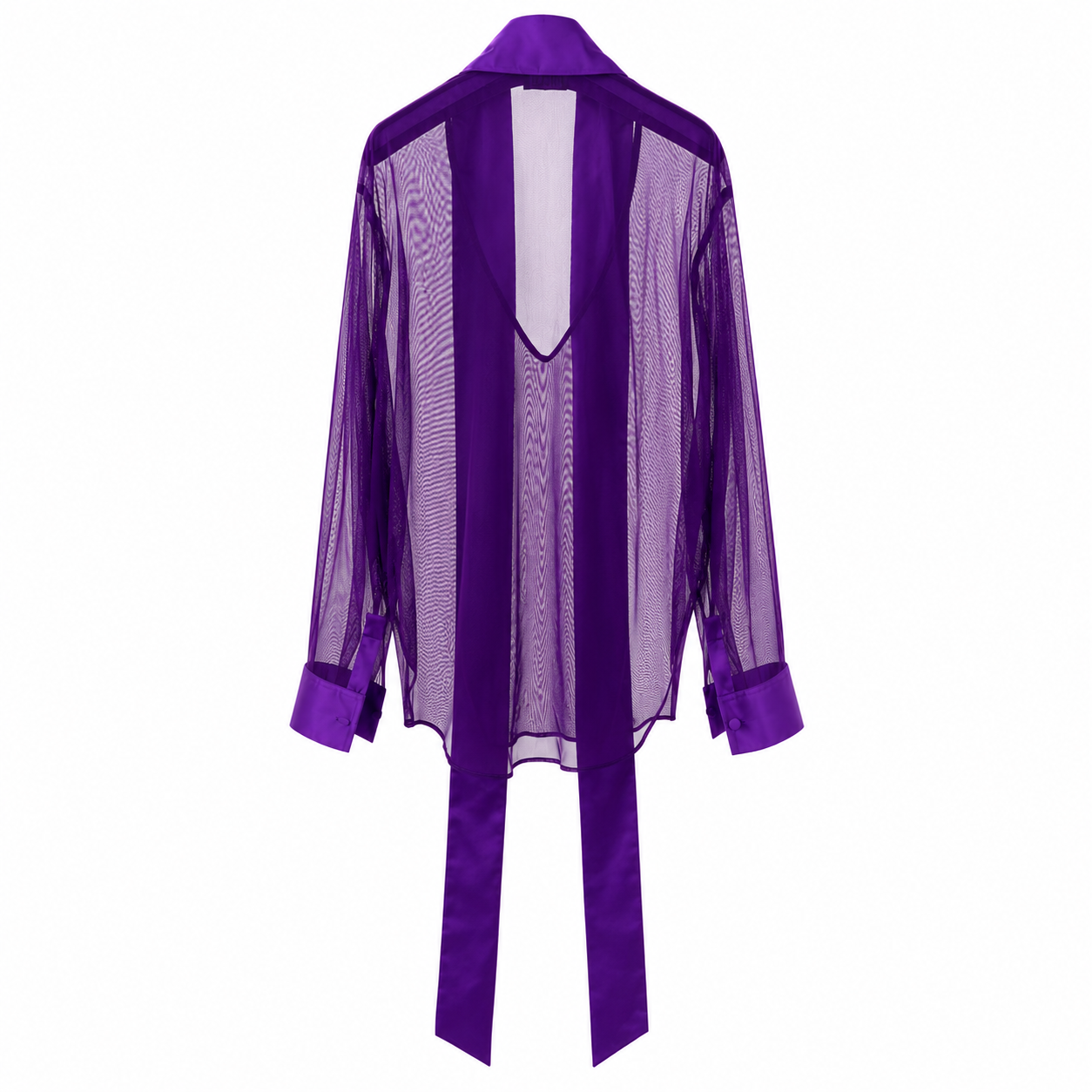 Camicia Tulle Viola Foulard Raso Viola