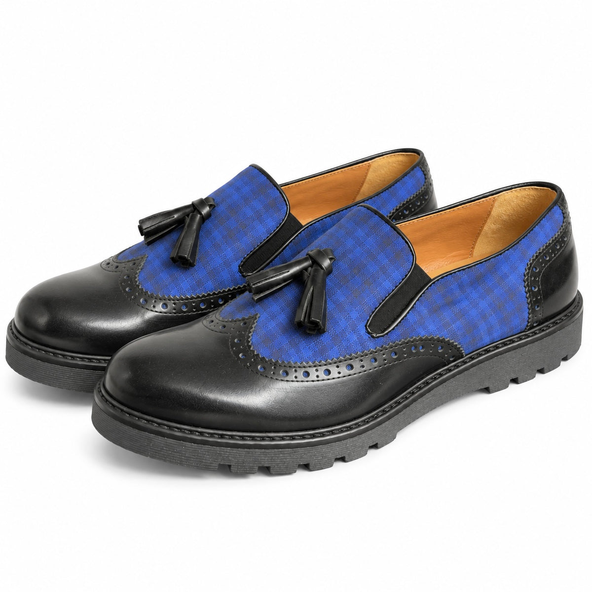 Zapato DYLAN - Línea azul cuadrada negra/azul cielo