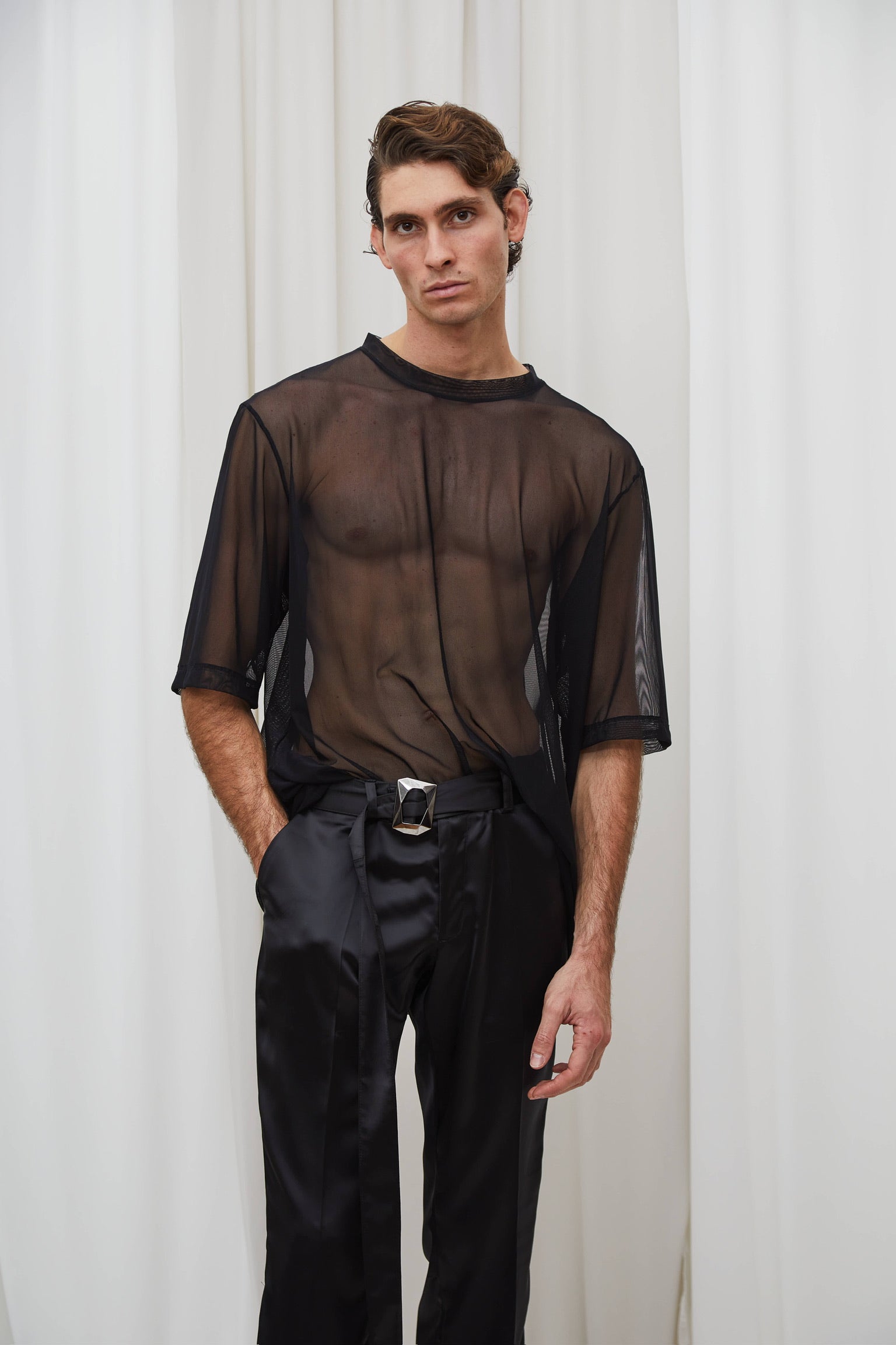 Shirt Over Tulle Nero