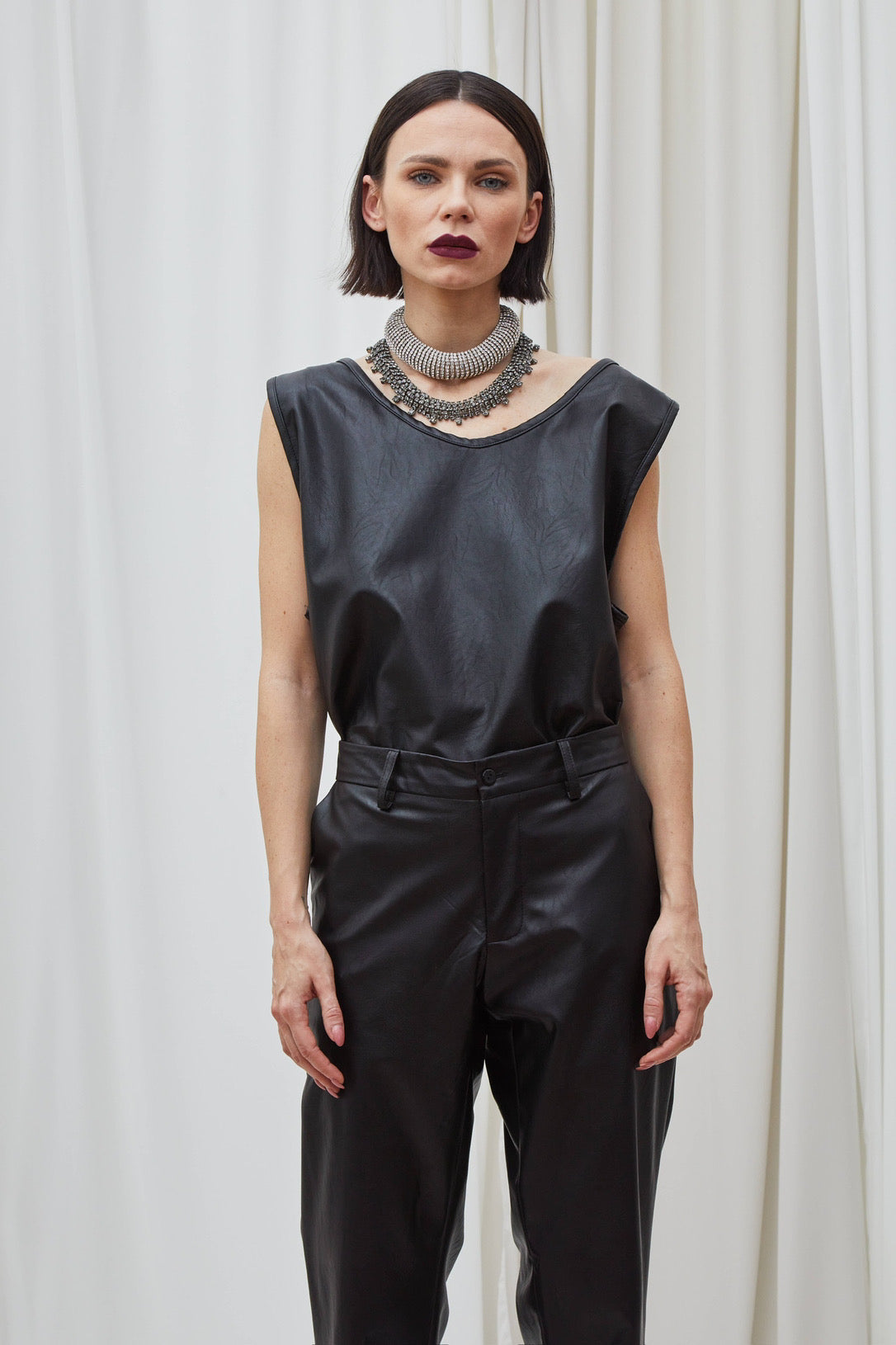 Canotta Ecopelle Nera