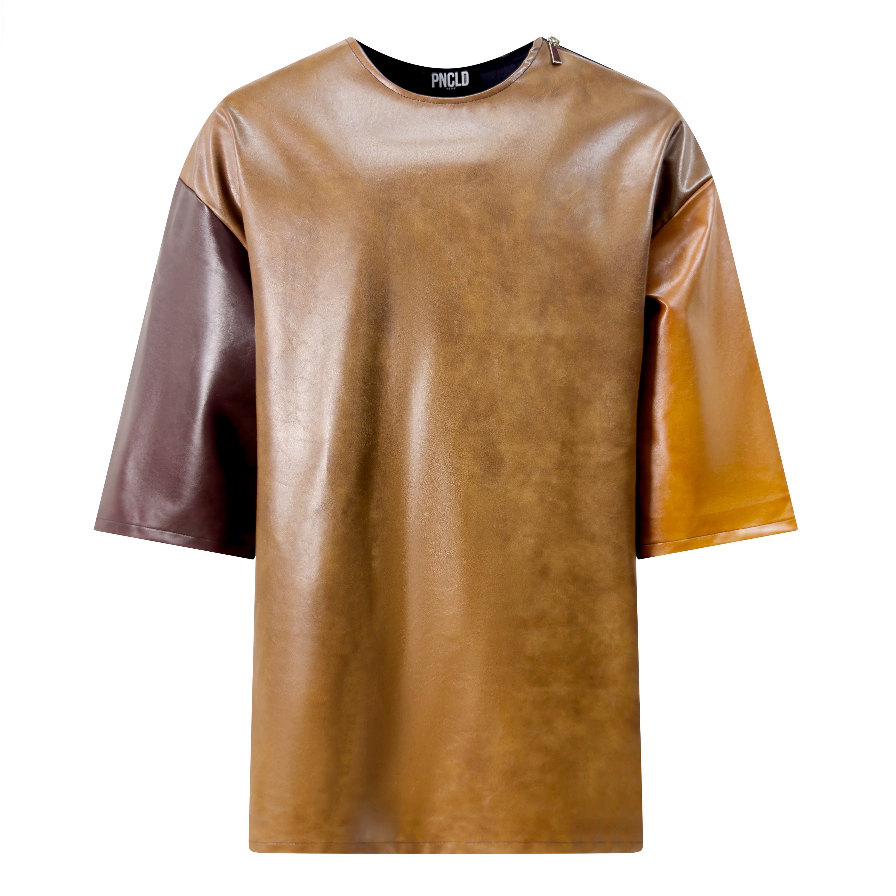 Shirt Over Mix Ecopelle con Zip 