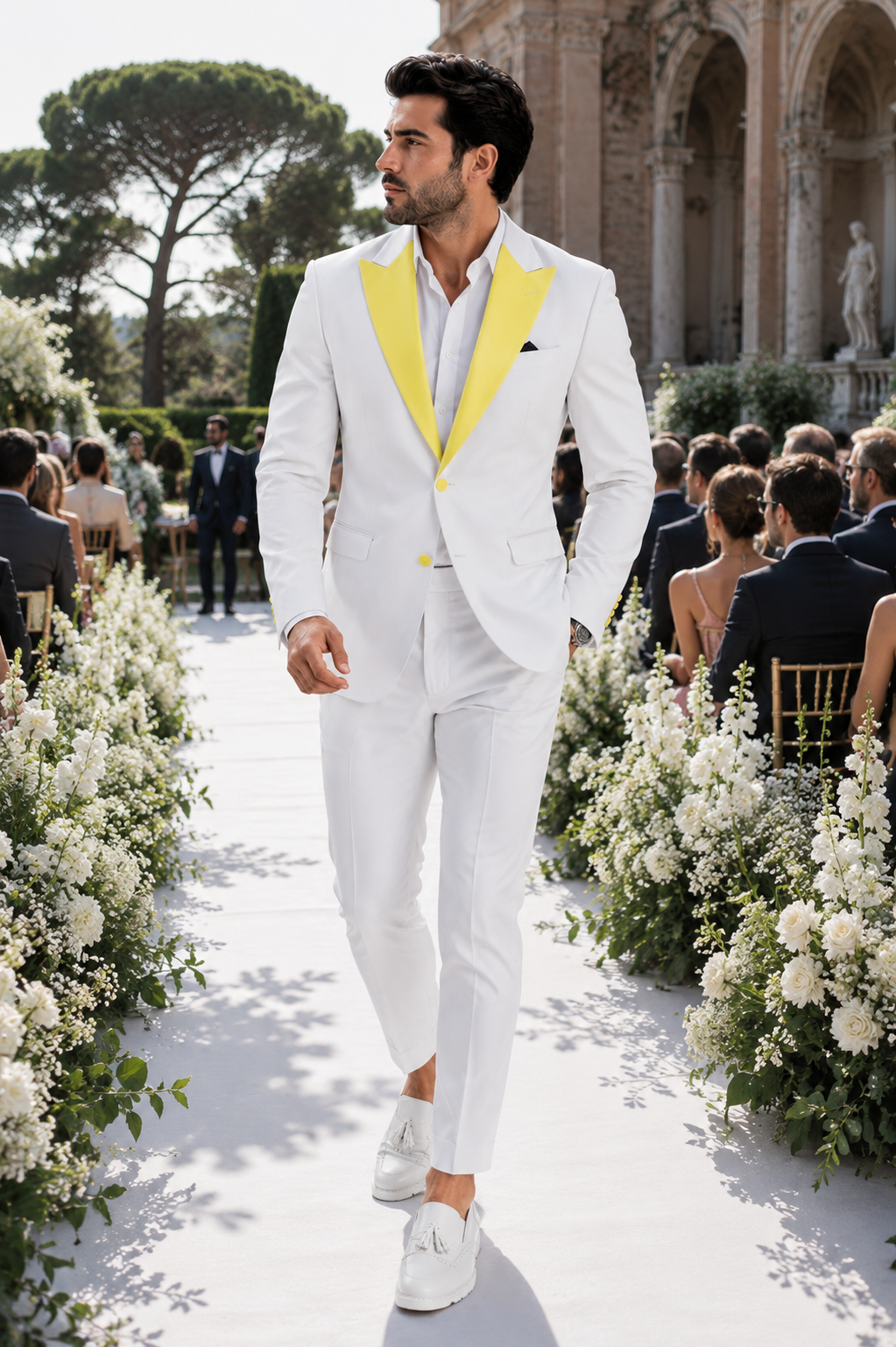 Giacca ELTON JOHN - White/Yellow