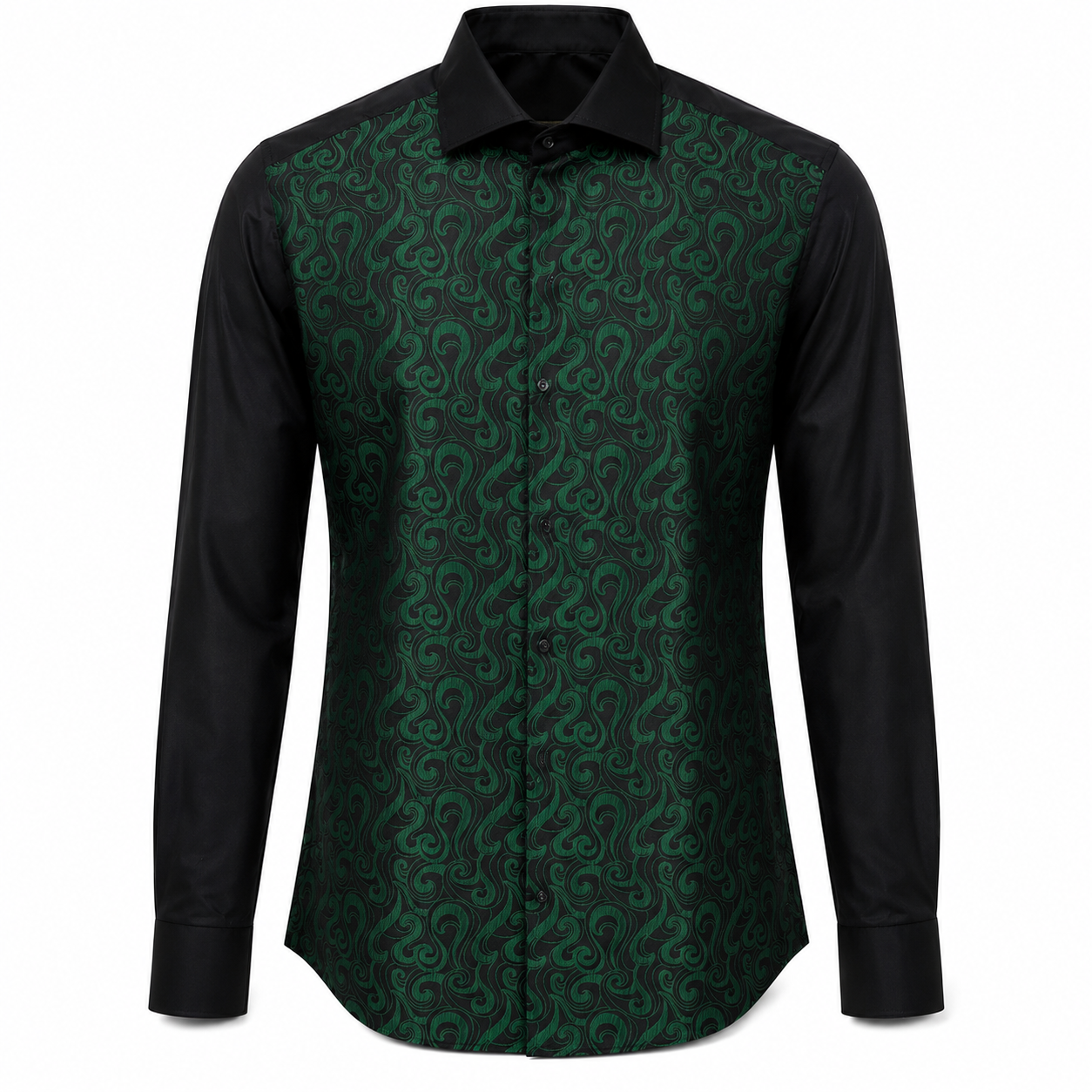 Camisa HADDAWAY - Negro/Verde Barroco