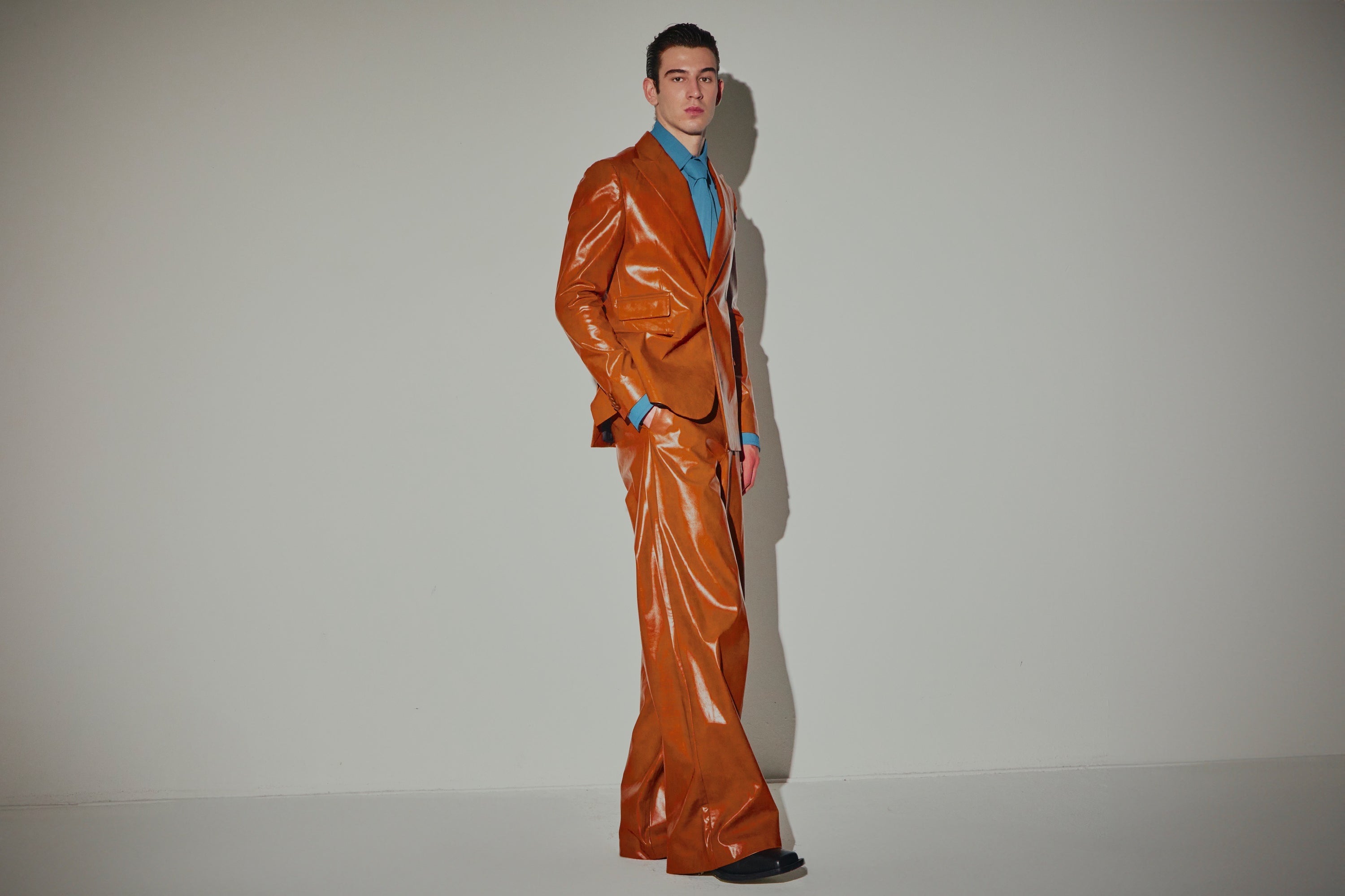 Palazzo-Hose aus Kamel-Ecopelle