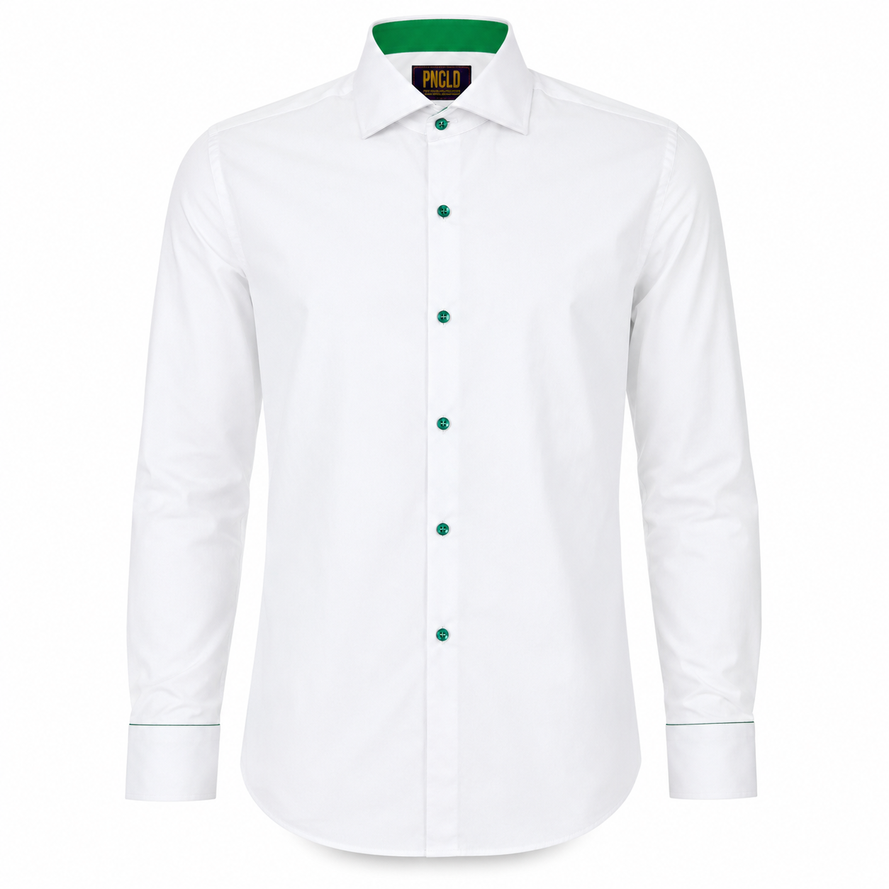 LENNOX Shirt - White/Green Buttons