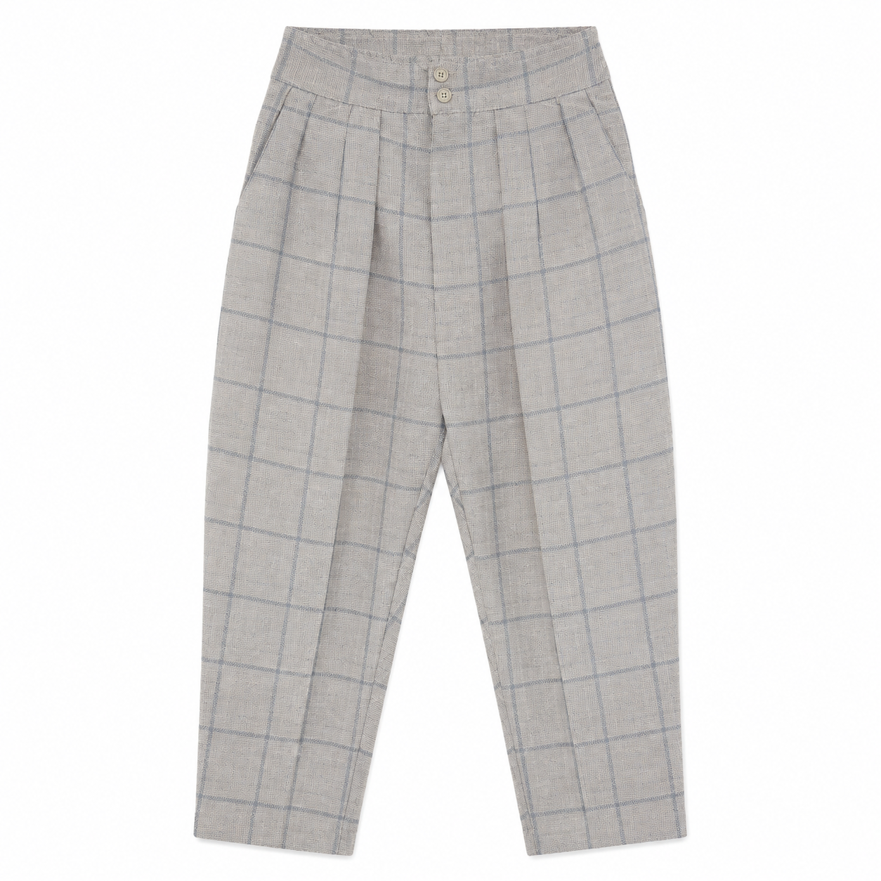 Pantalone SHAGGY - Light Gray Square Blue Line