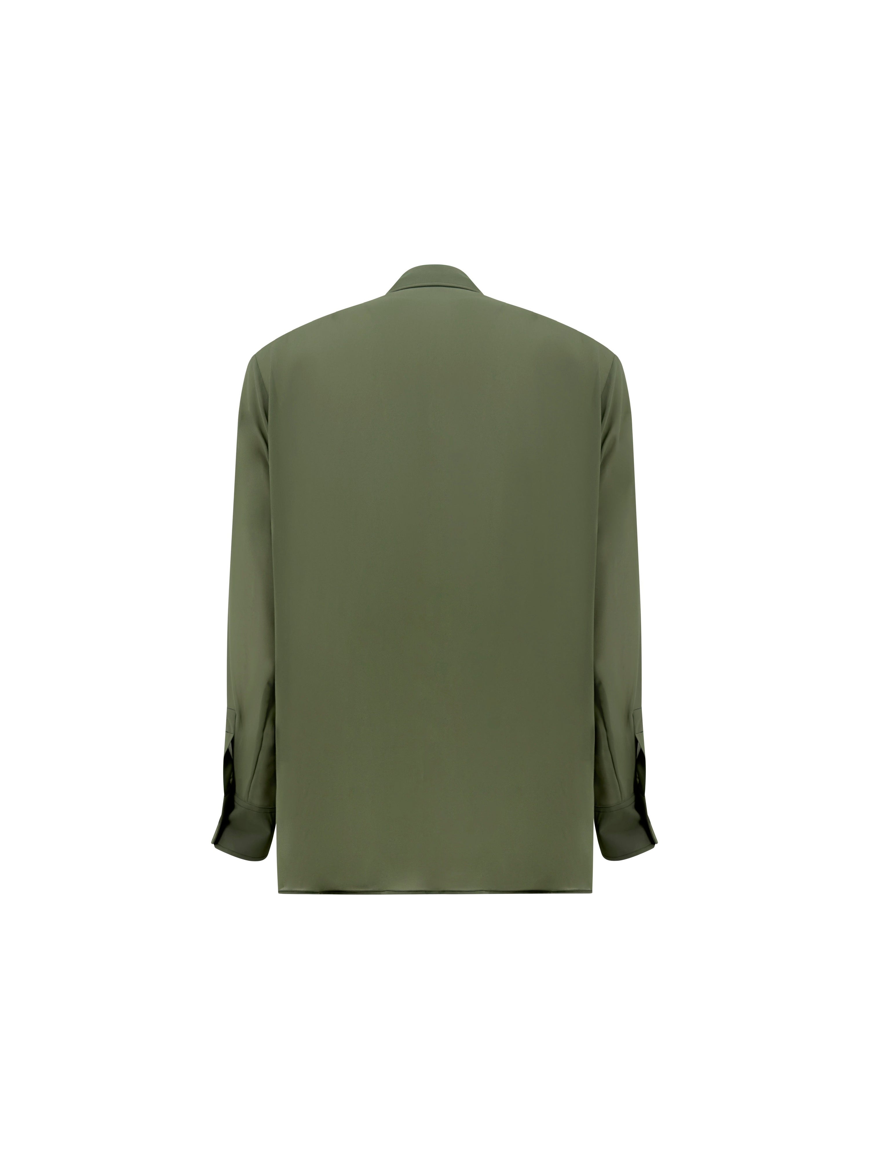 Camicia Regolare Georgette Verde Militare retro