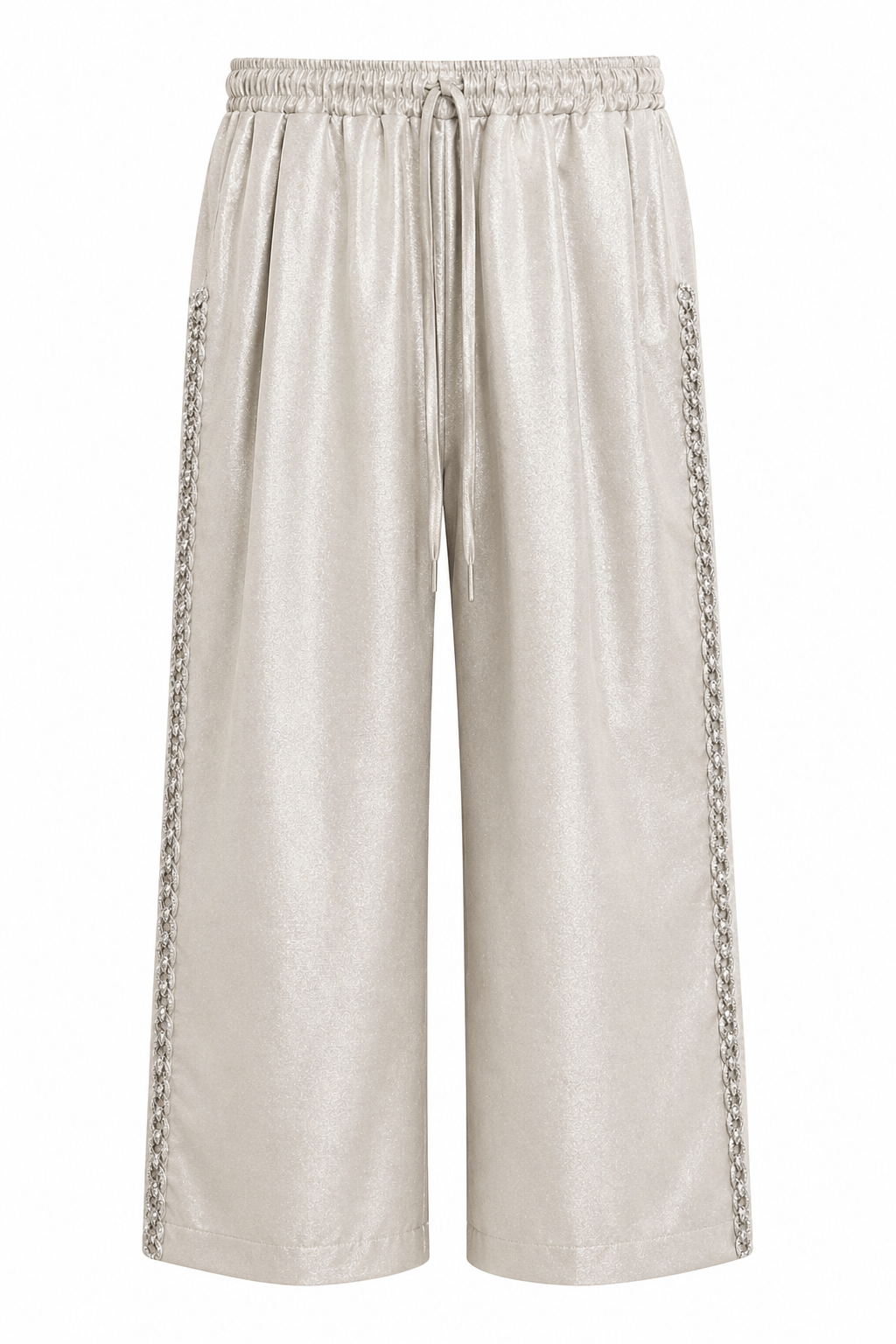 Pantalon cargo Rycicle argent avec chaîne