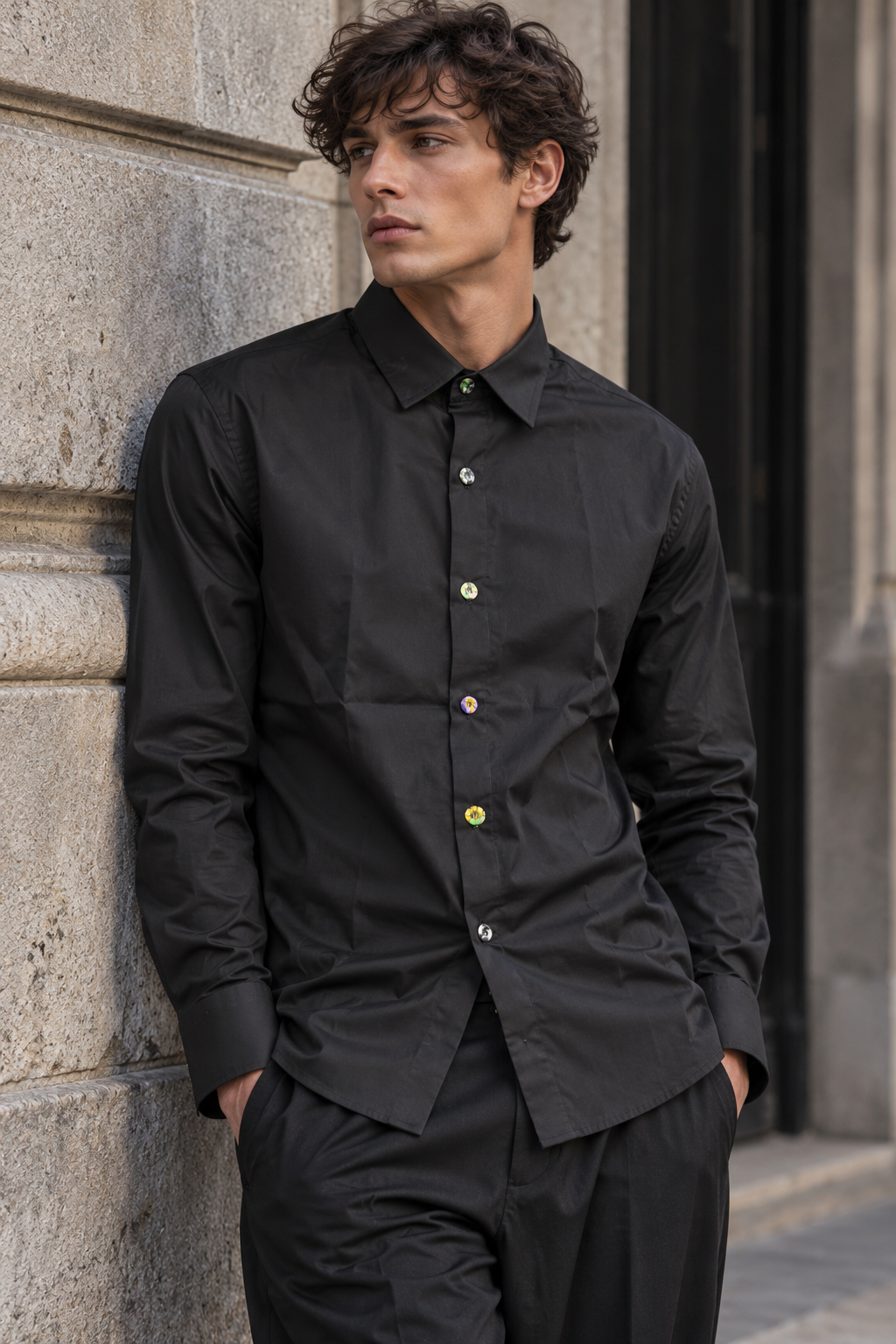 Camisa 3 LENNOX - Negro/Verde 3D CN