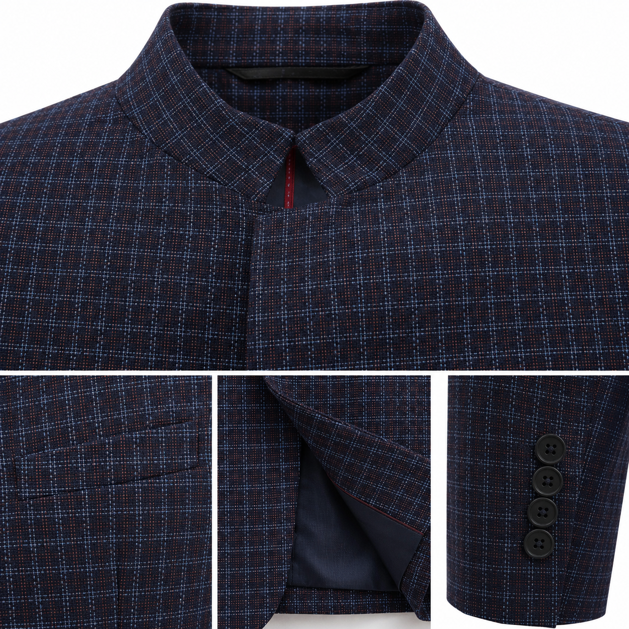 Giacca GENESIS - Sky Blue Square Orange Line