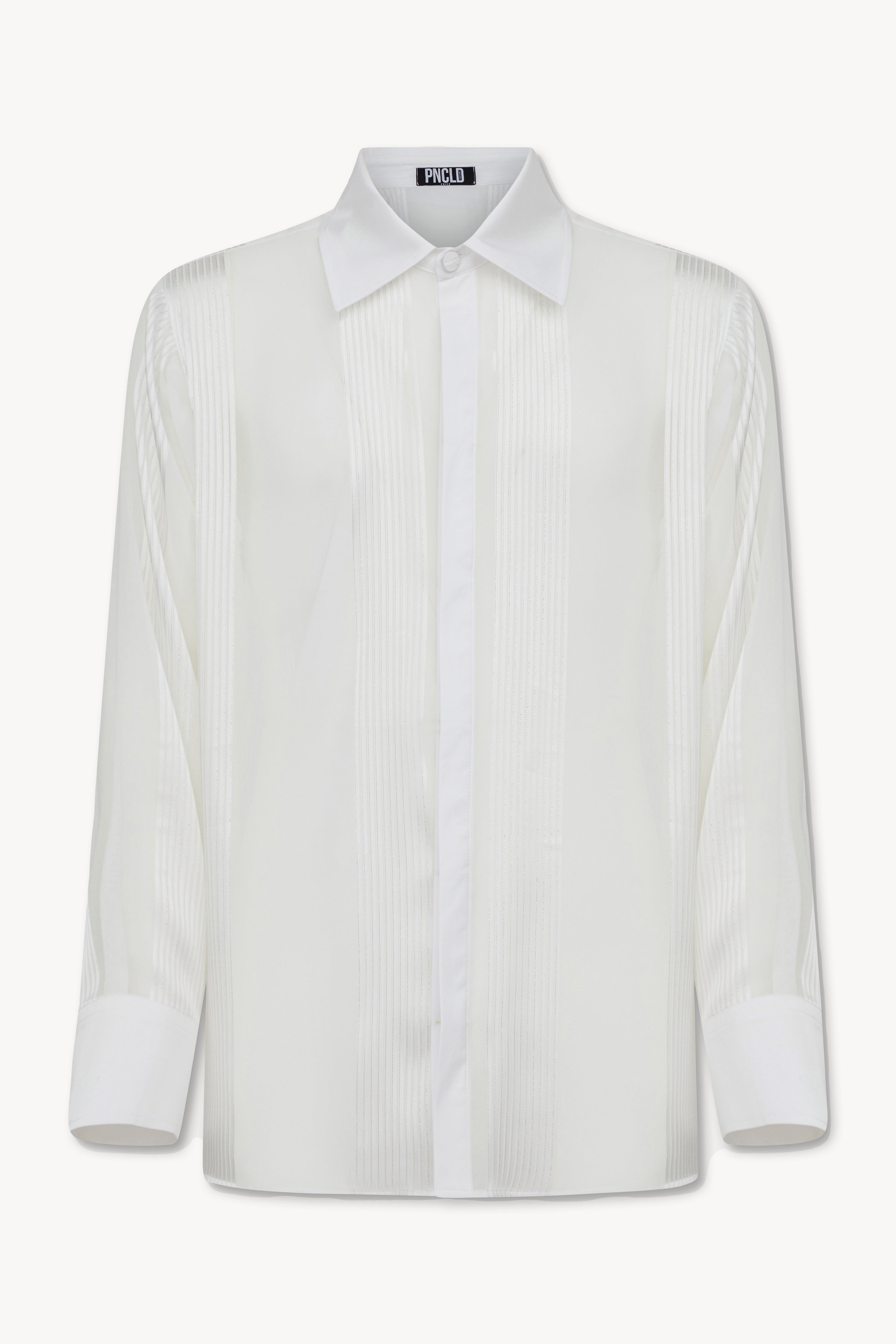 Camicia Chiffon Bianco Stampa