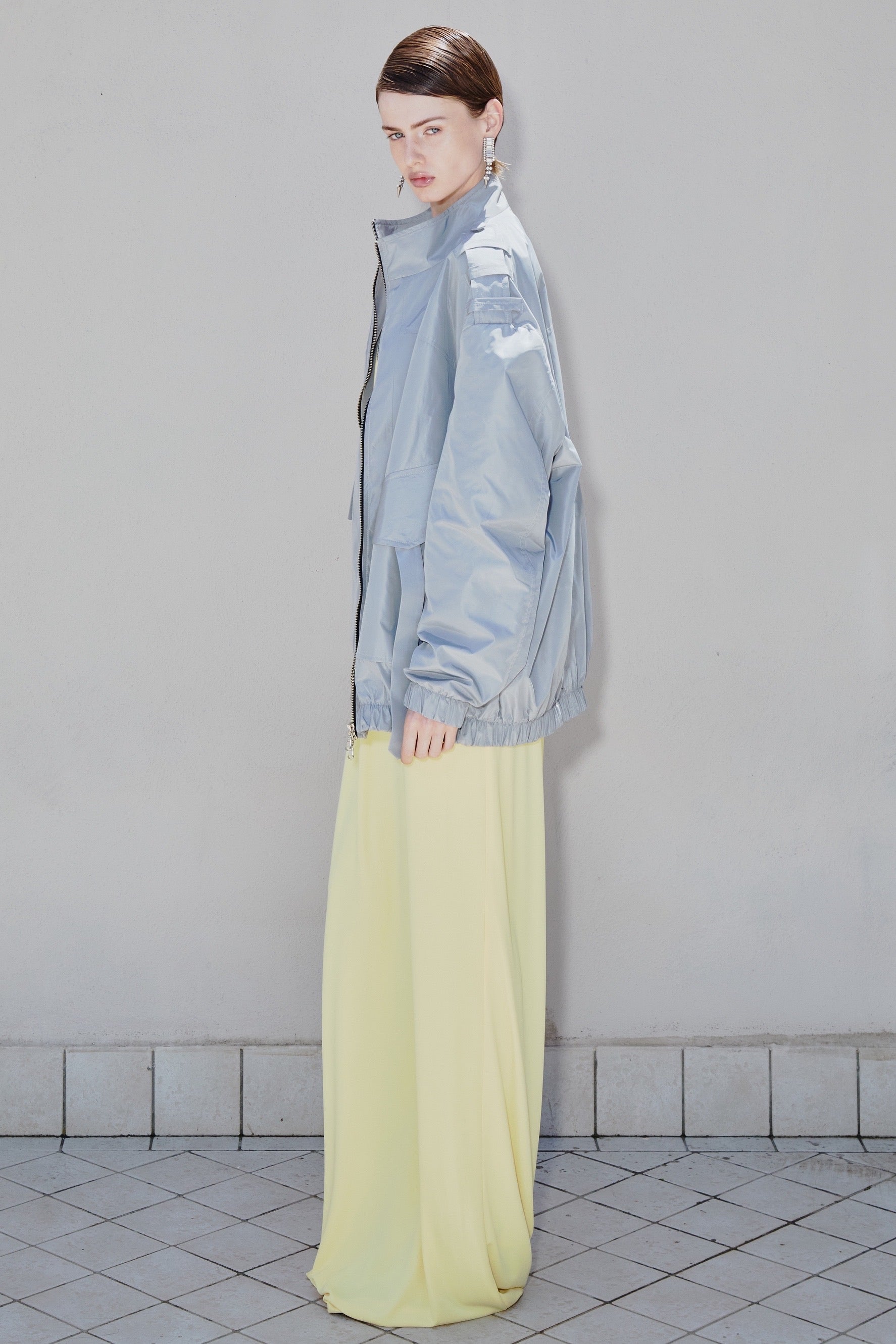 Bomber en nylon gris
