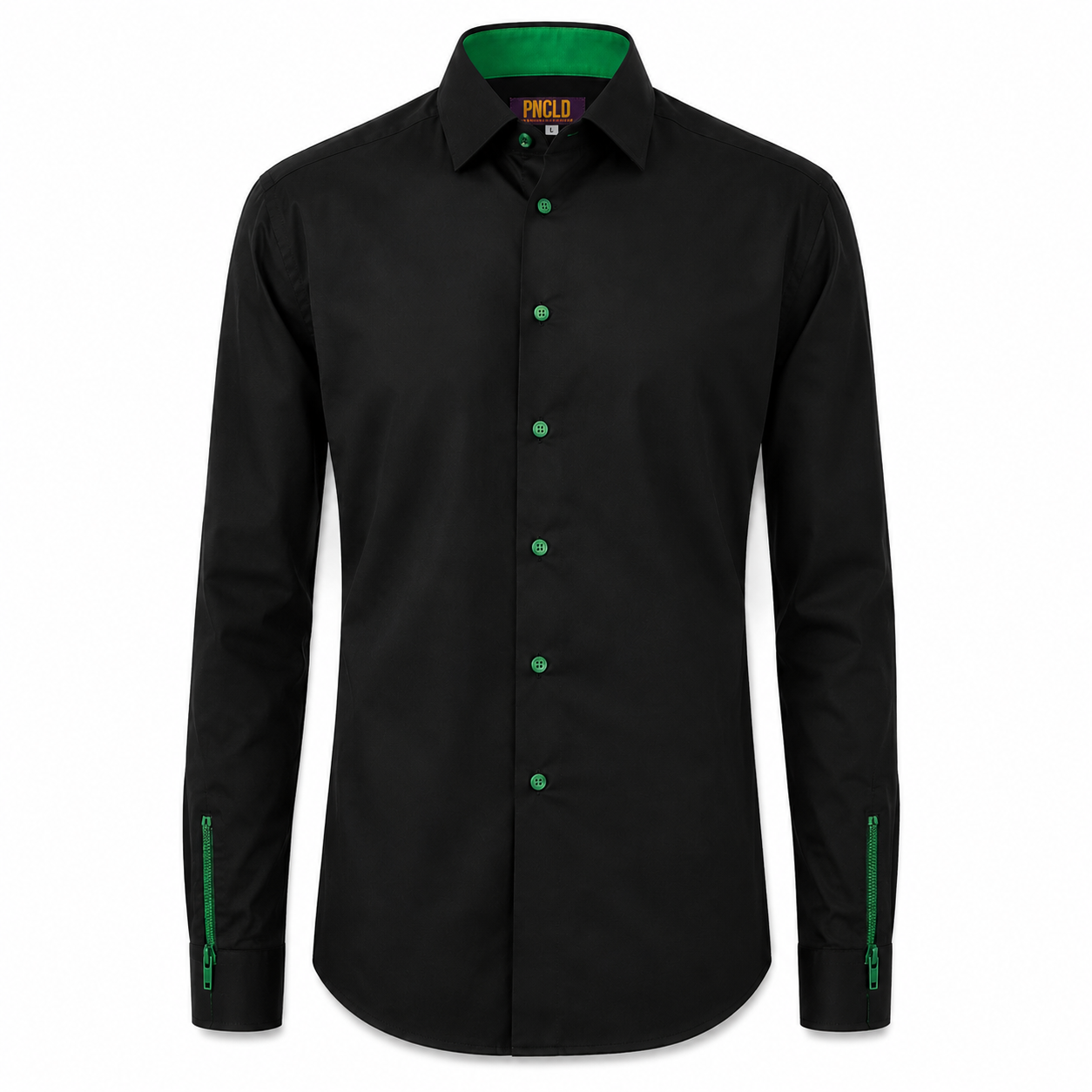 Camisa LENNOX - Botones Negro/Verde