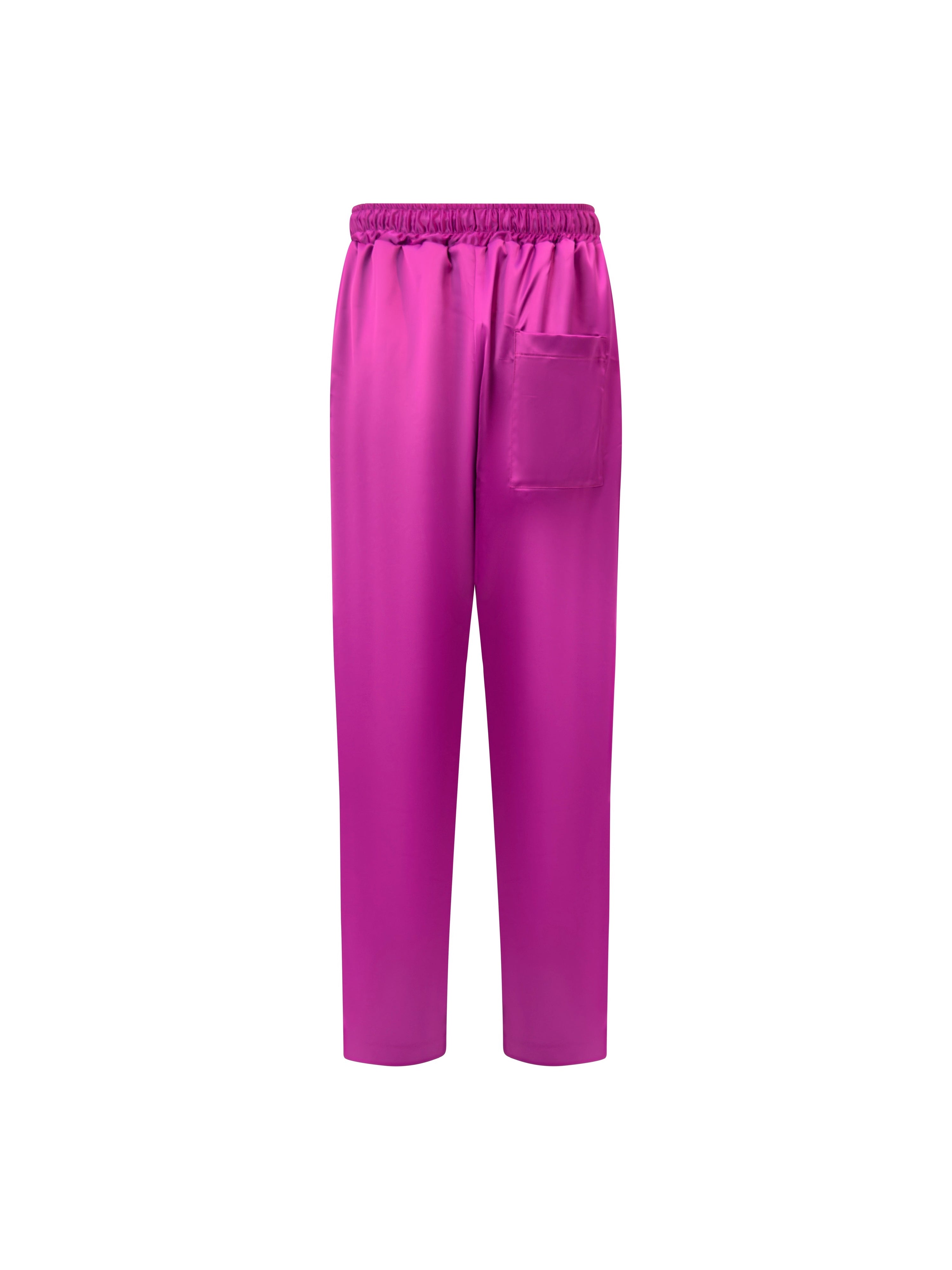 Pantalone Cargo Raso Senza Tasche Magenta retro