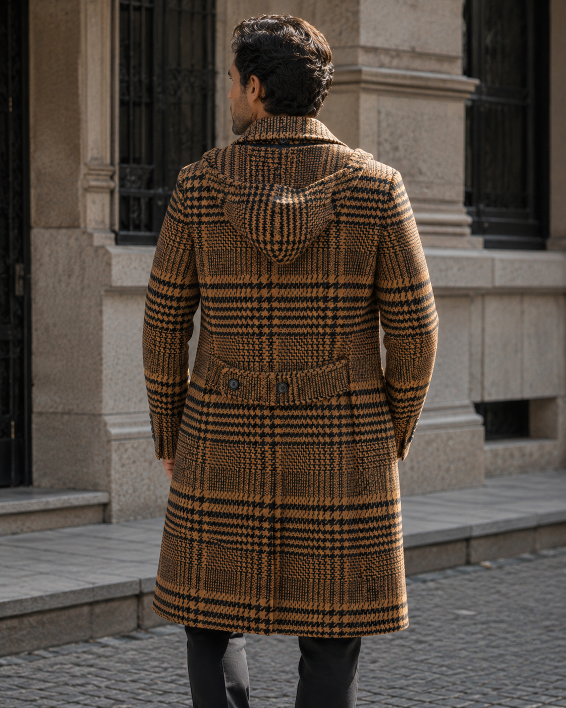 Cappotto DEEP - Brown Square Black Line
