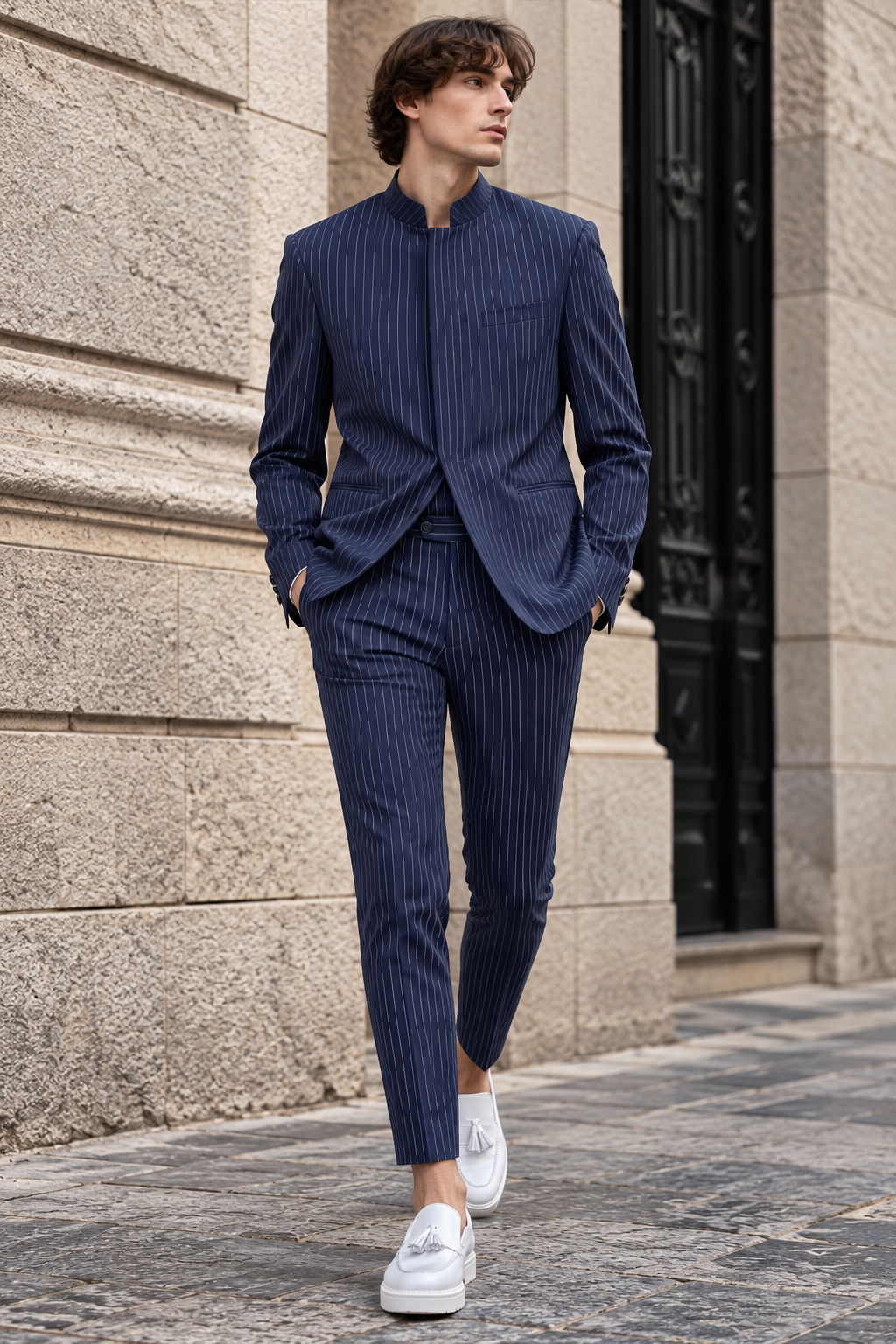 Jacke GENESIS - Blaue Nadelstreifen