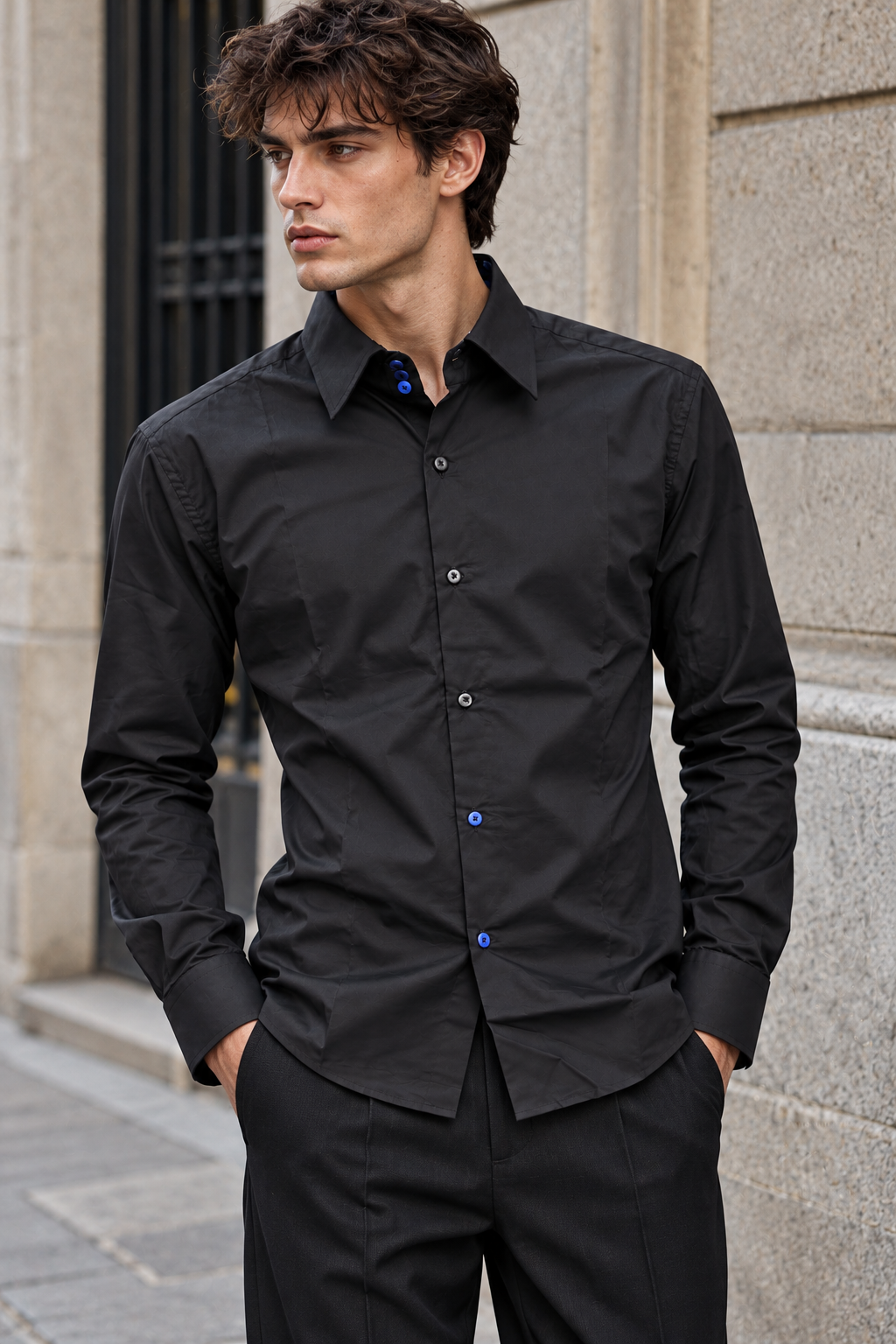 Chemise 3 LENNOX - Noir/Bleu 3D CN