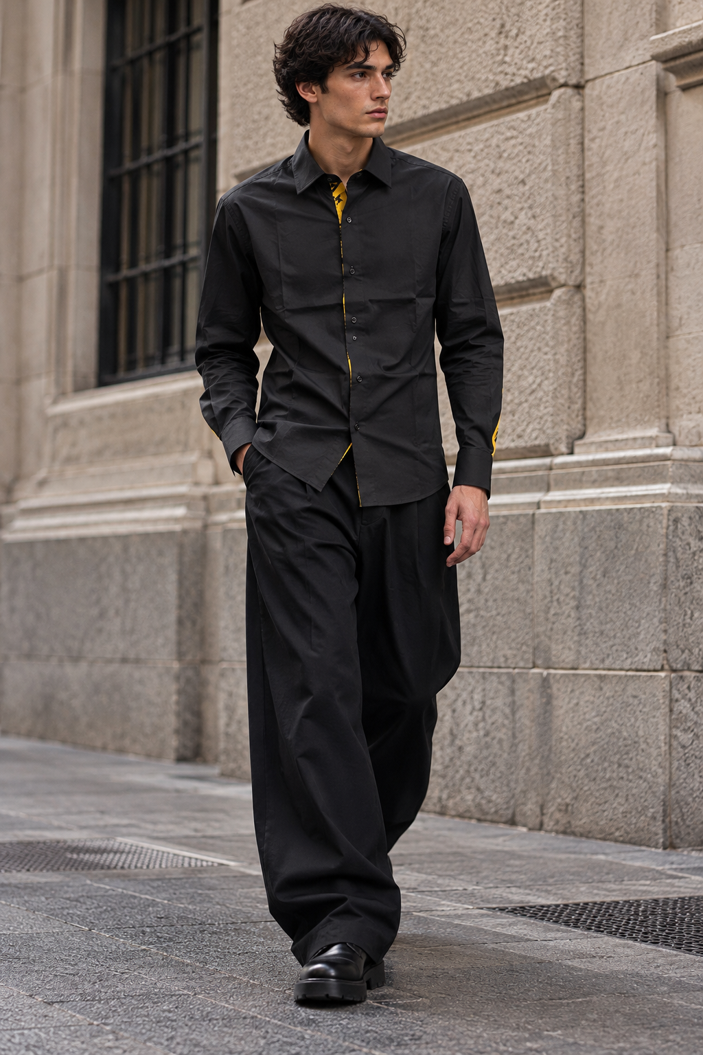 Camicia WONDER - Black/Gold PNCLD Logo CN