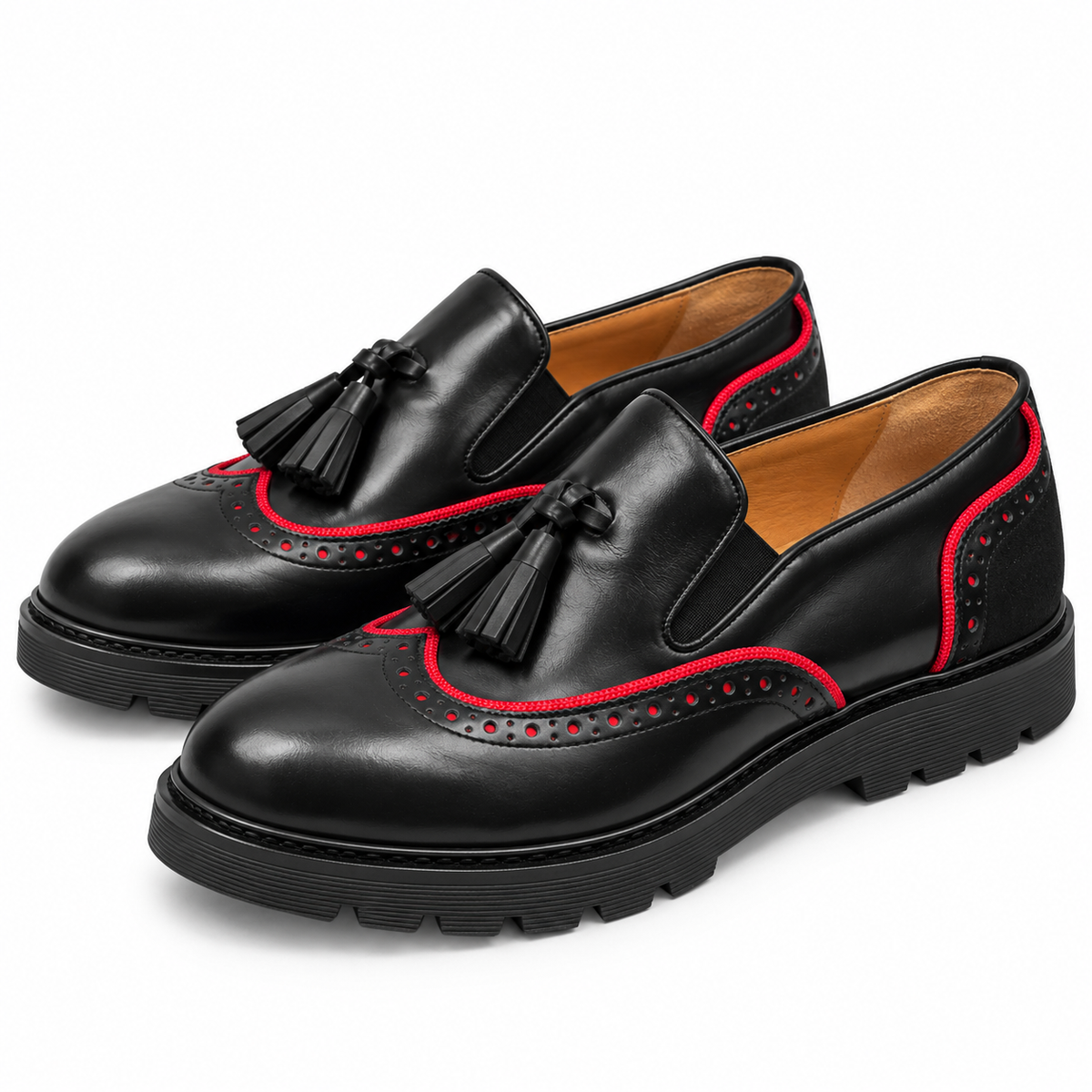Chaussure BEATLES - Noir/Zip Rouge