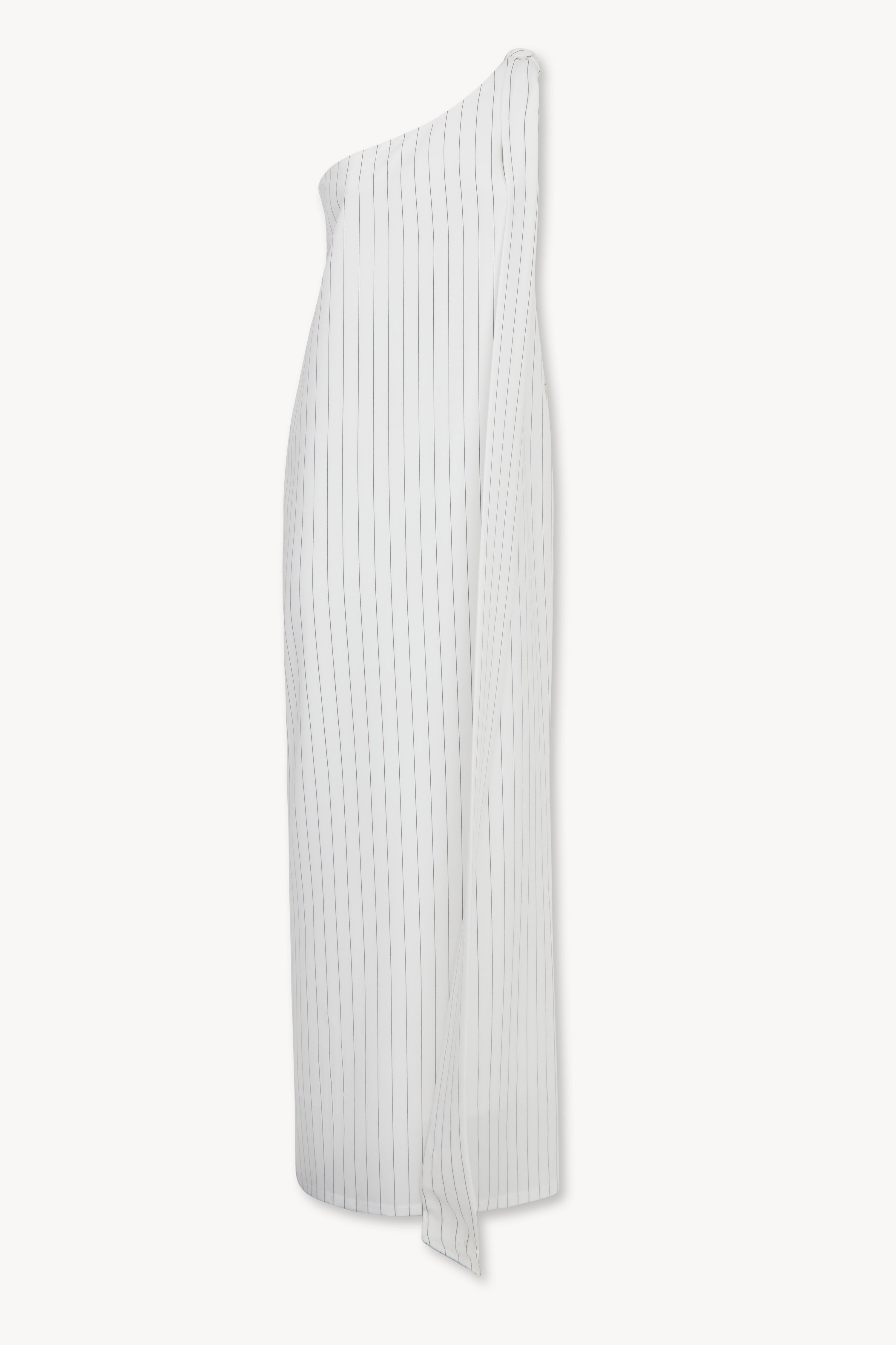 Robe longue à épaule unique rayée