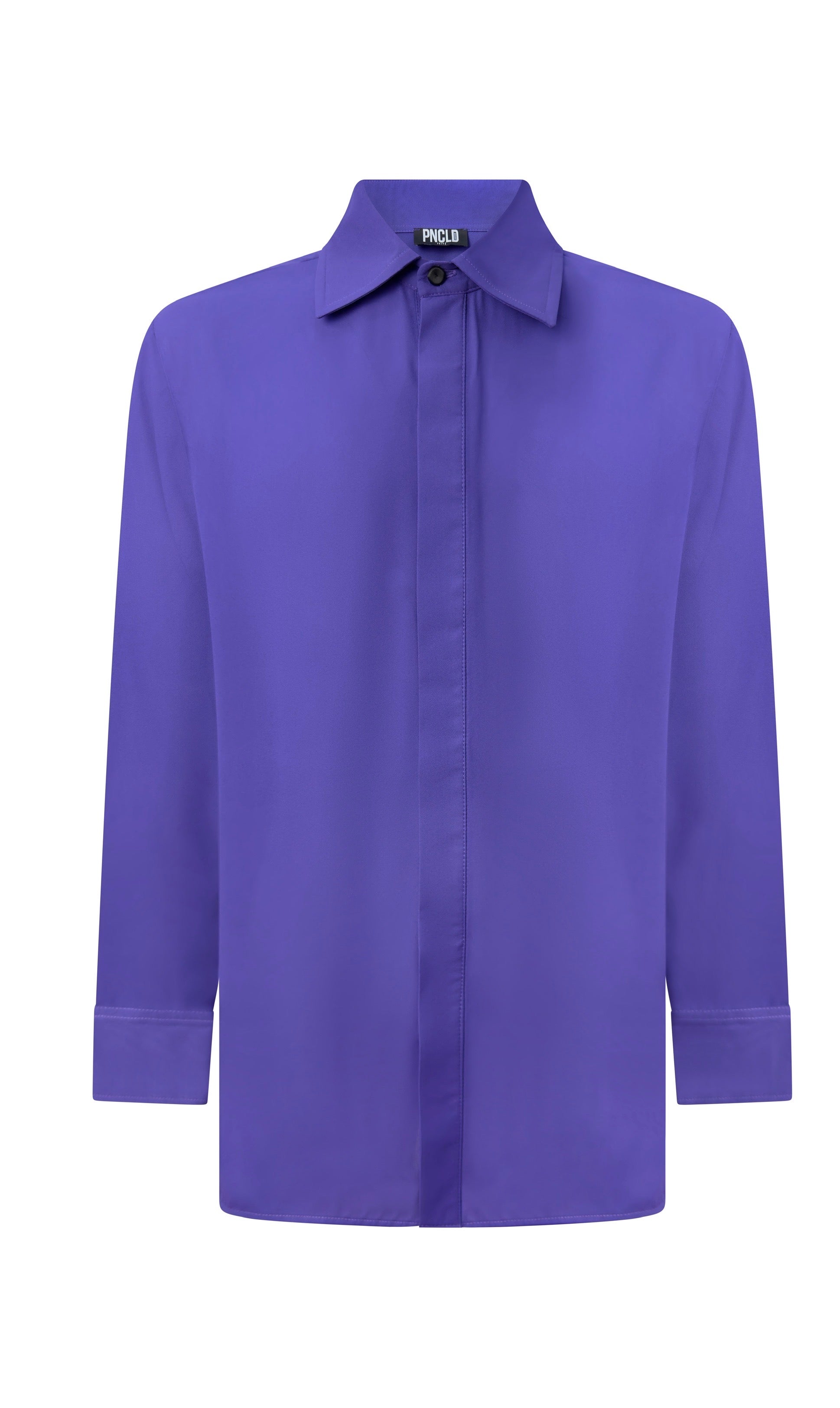 Camicia Regular aus violettem Georgette