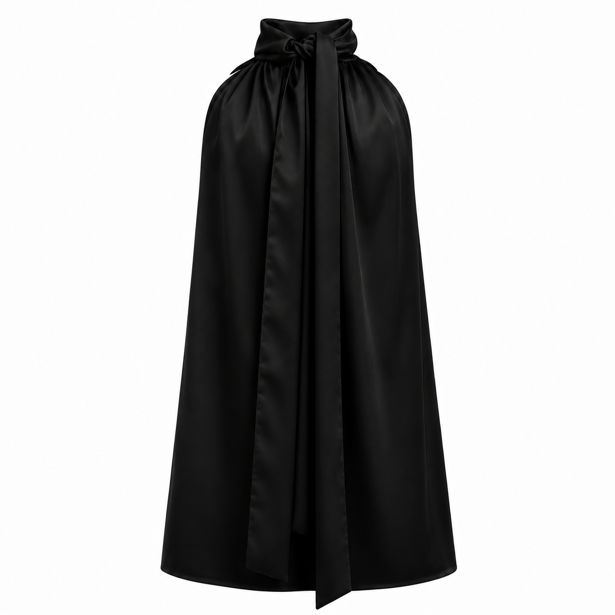 Camicia Collo Alto Giromanica Nera Raso