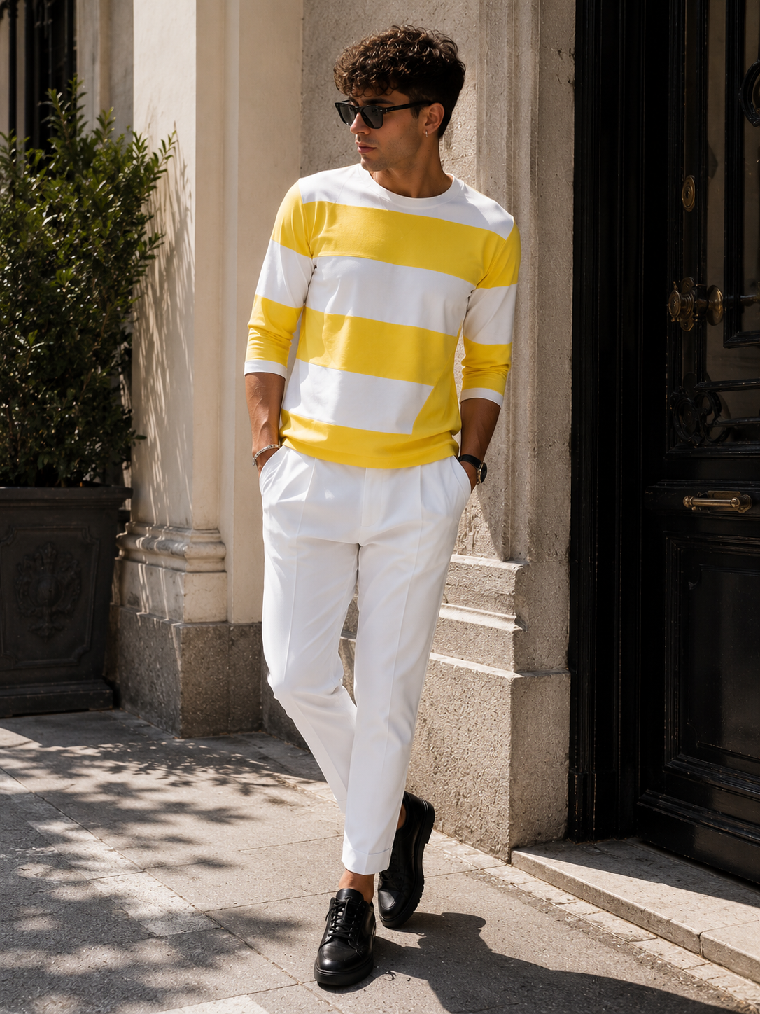 Felpa Imagination Bicolore Giallo e Bianco